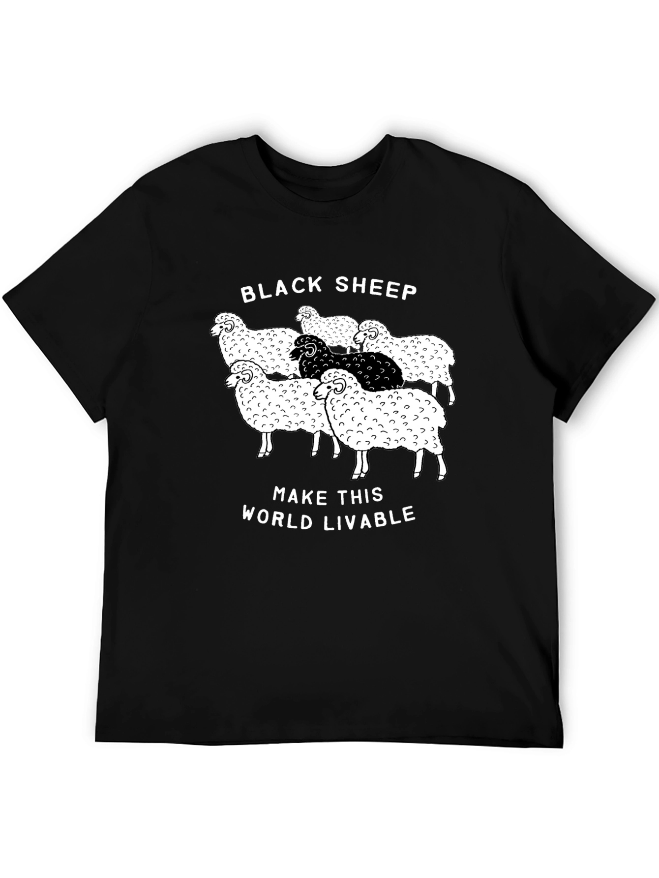 Black Black Sheep T-Shirt - Make This World Livable view 5