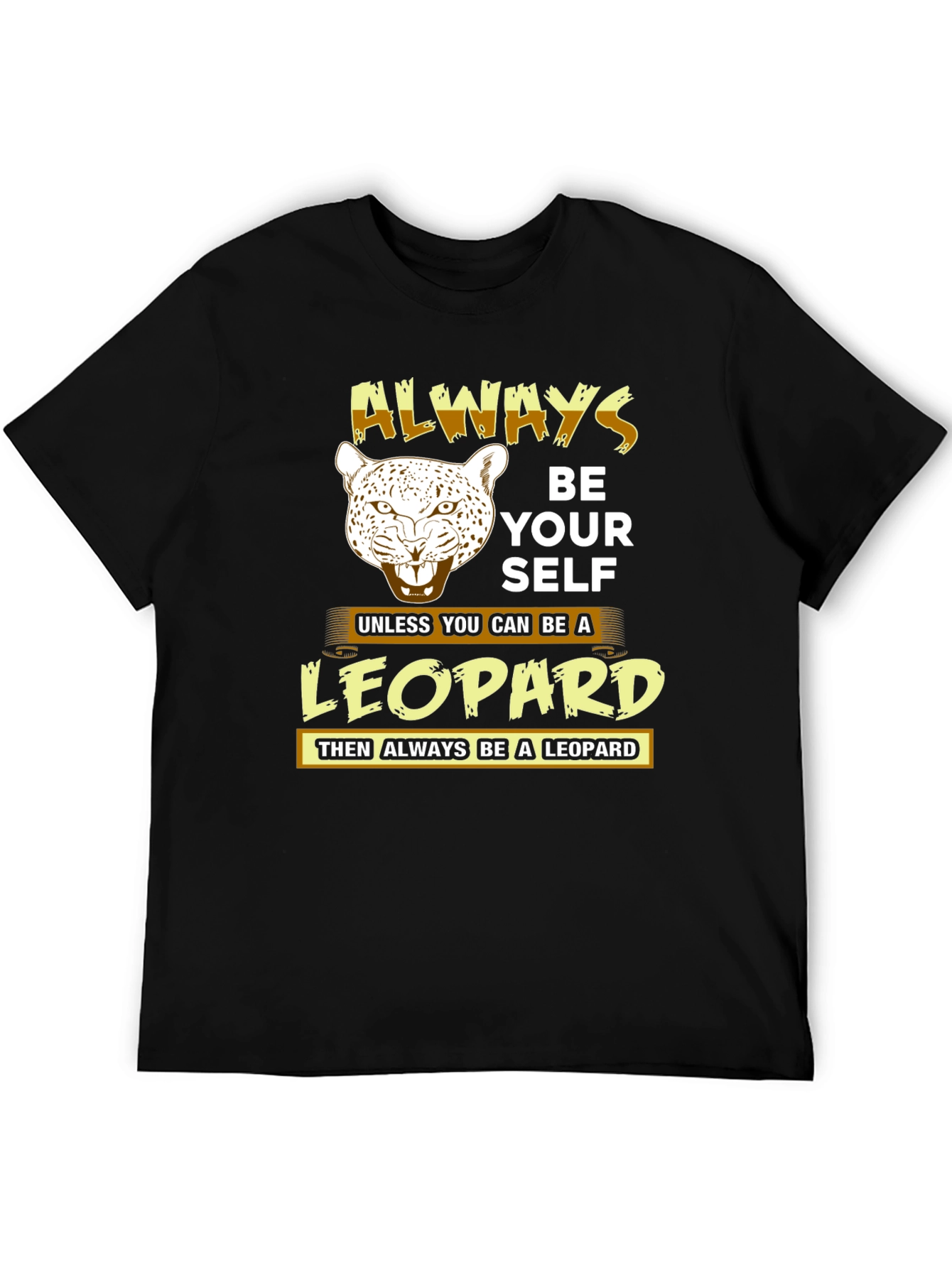 Black Always Be Yourself Leopard T-Shirt view 5