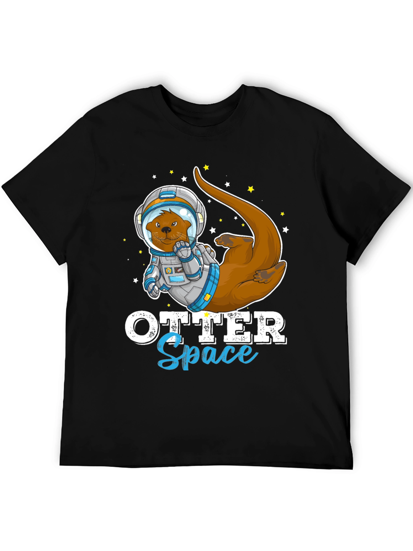 Black Otter Space T-Shirt - Funny Astronaut Animal Tee view 5