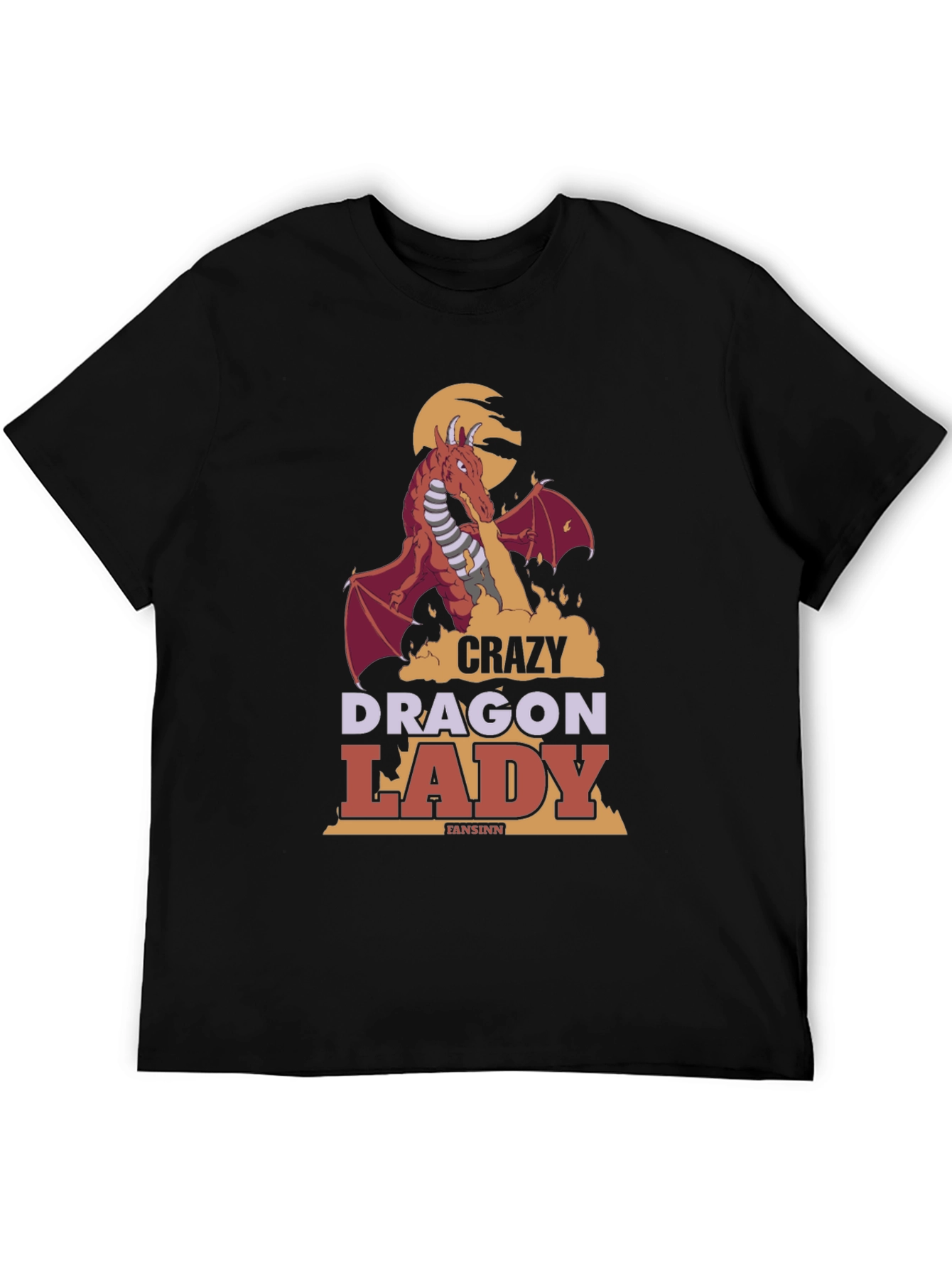 Black Crazy Dragon Lady T-Shirt view 5
