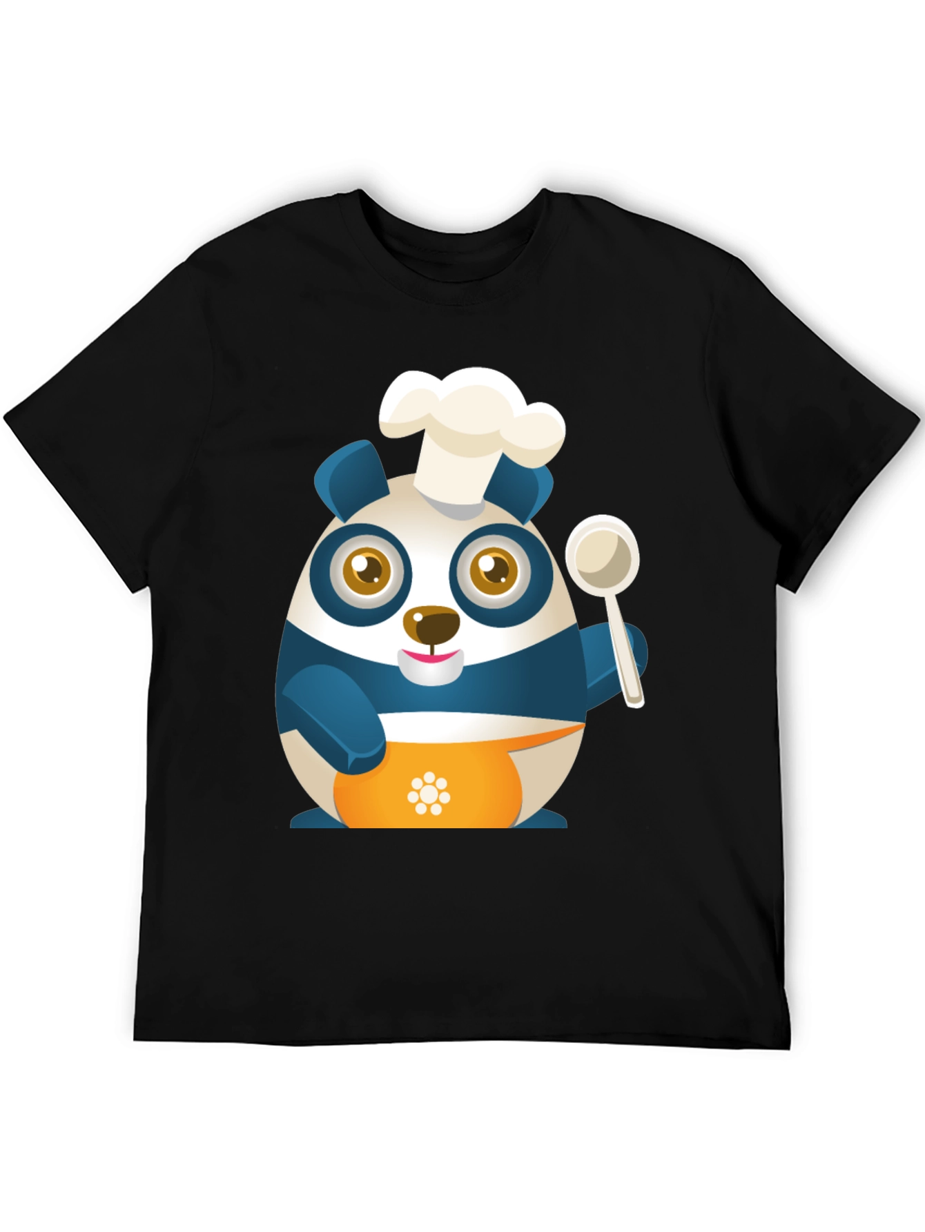 Black Chef Panda Black T-Shirt - Cute and Funny view 5