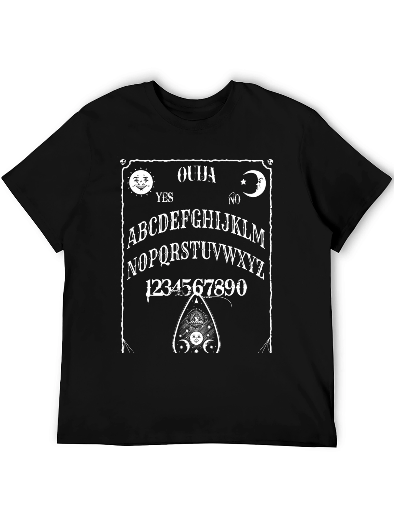 Black Ouija Board Graphic T-Shirt - Spirit Board Design view 5