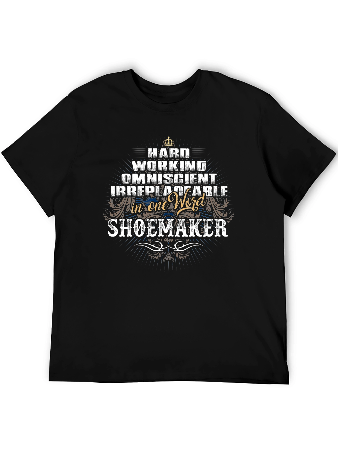 Black Hardworking Shoemaker T-Shirt view 5