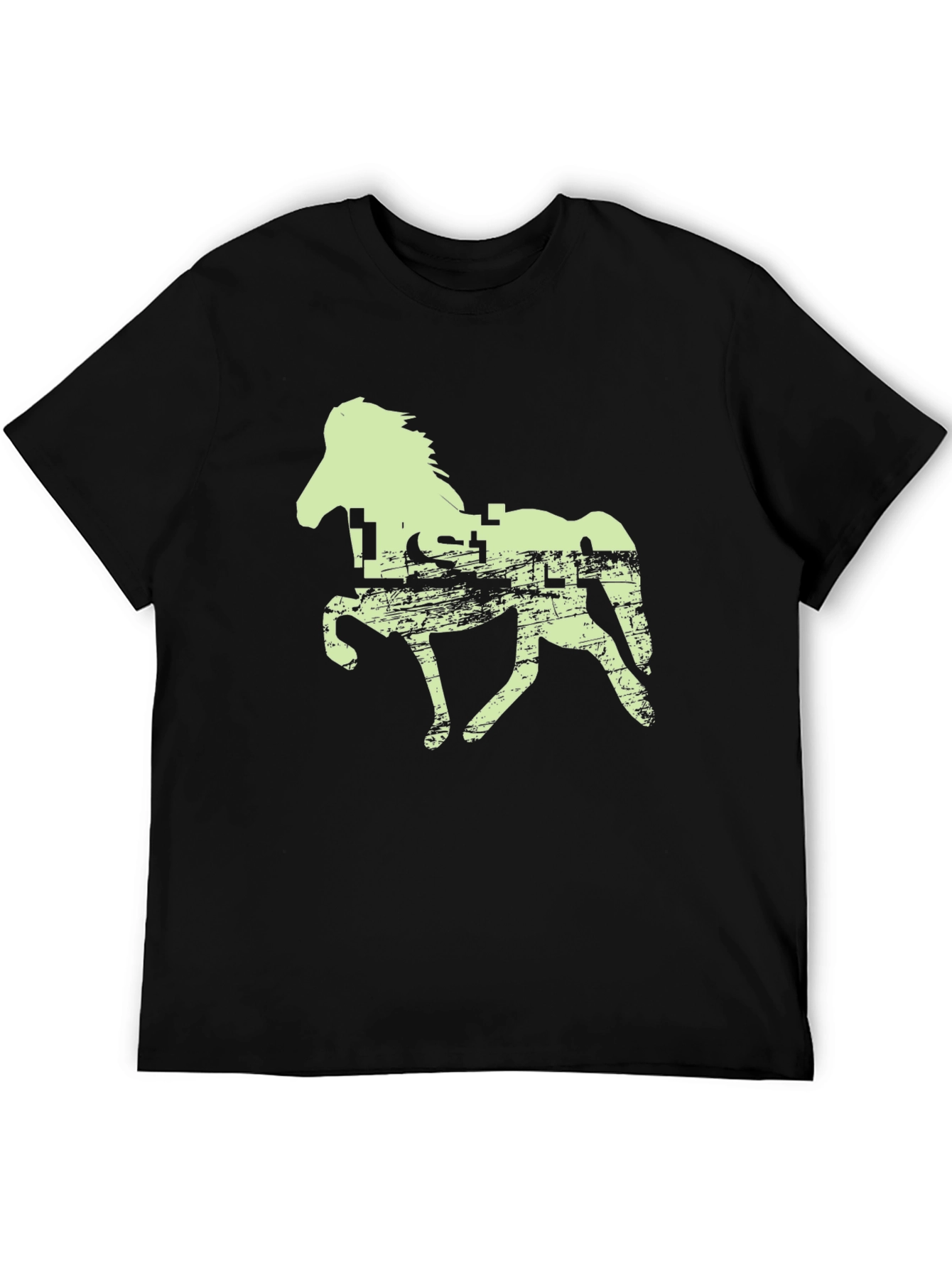 Black Horse Graphic Tee - Black Cotton T-Shirt view 5