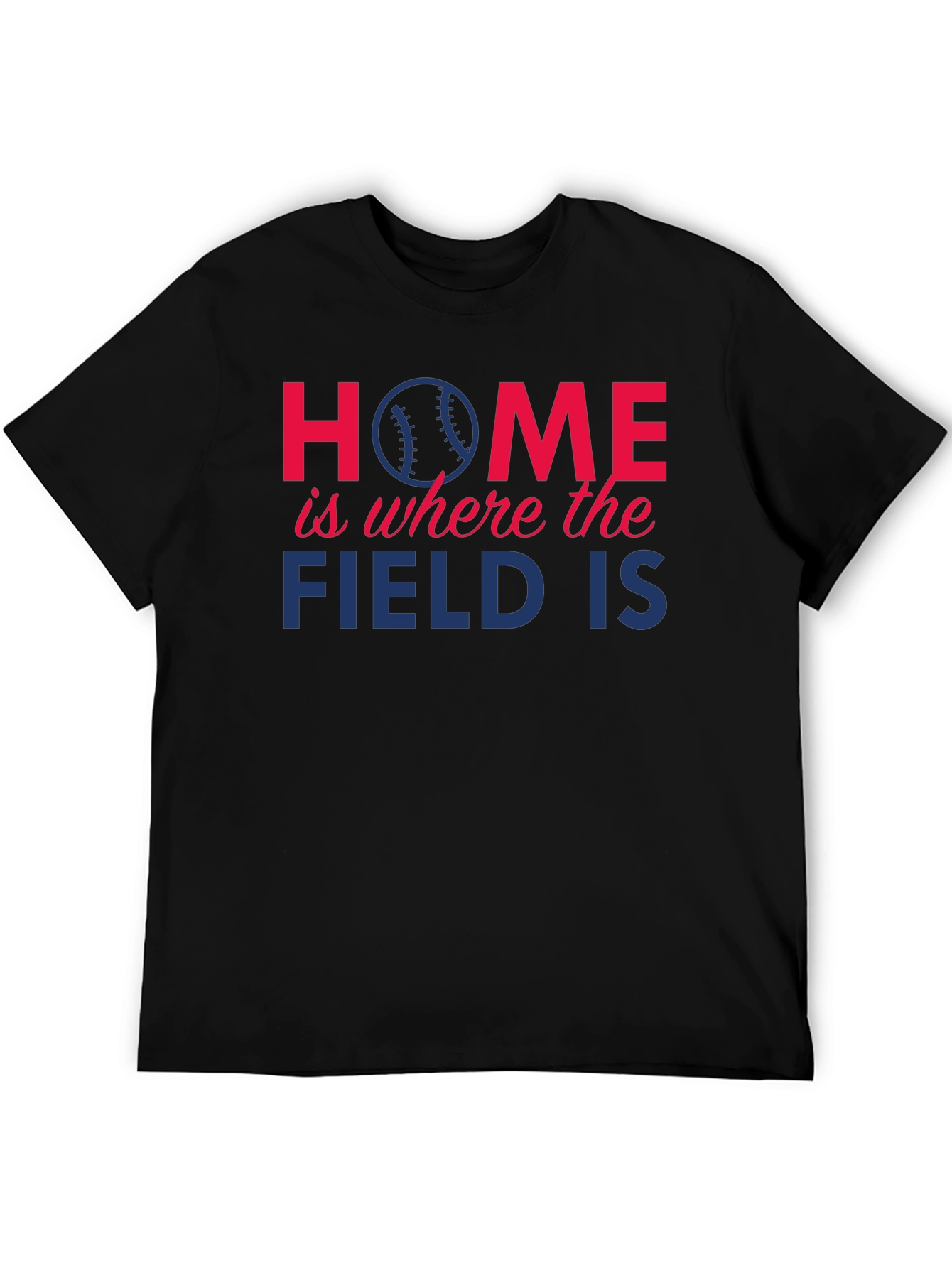 Black Baseball Home Field T-Shirt view 5