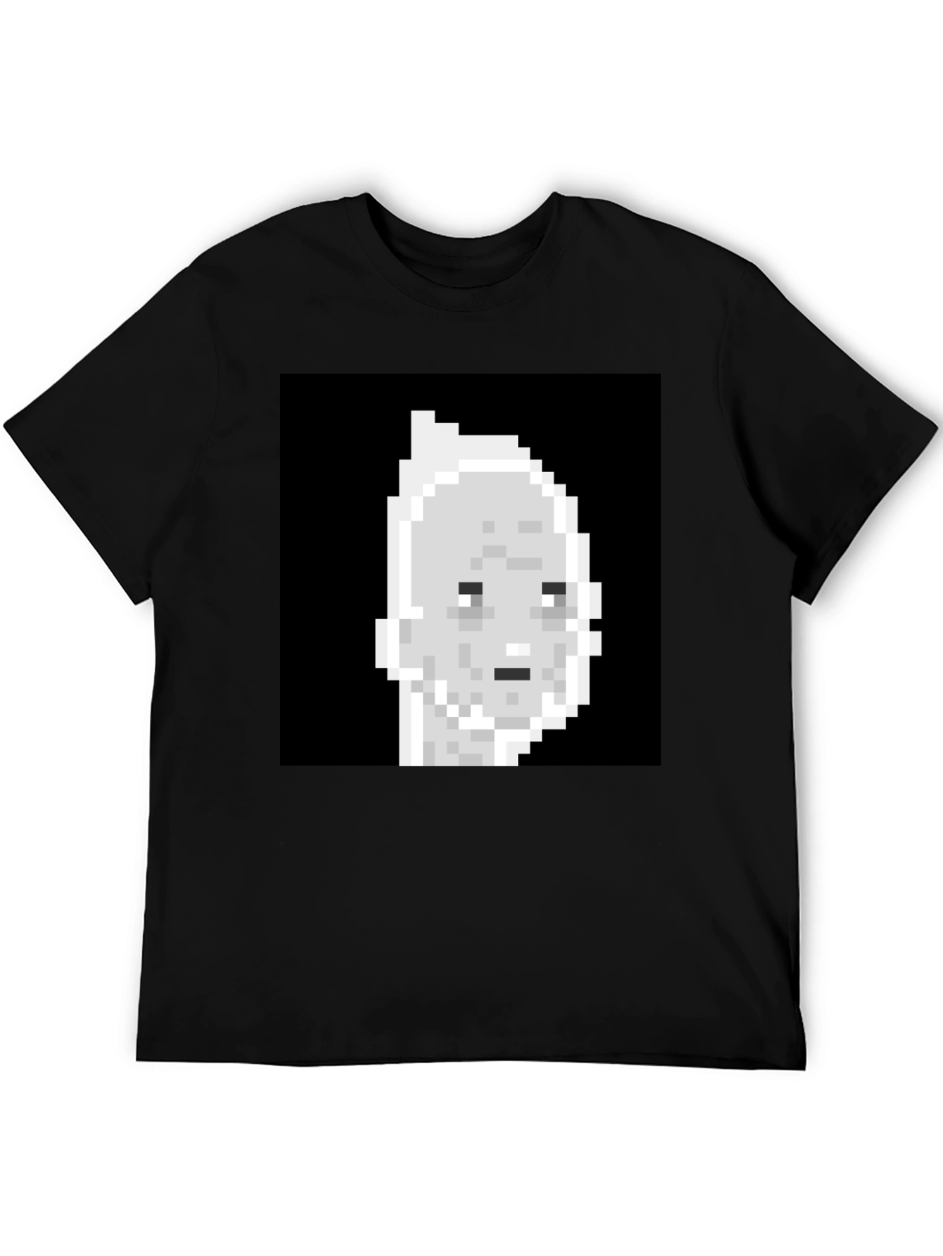 Black Pixel Art T-Shirt - Retro Style Tee view 5