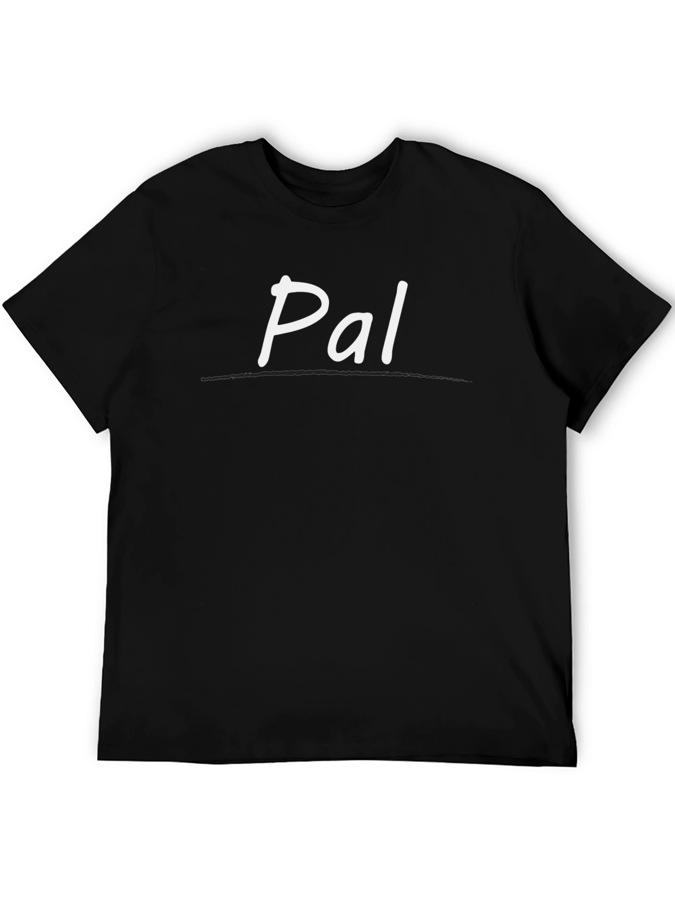 Black Pal Text Graphic Black Crew Neck T-Shirt view 5