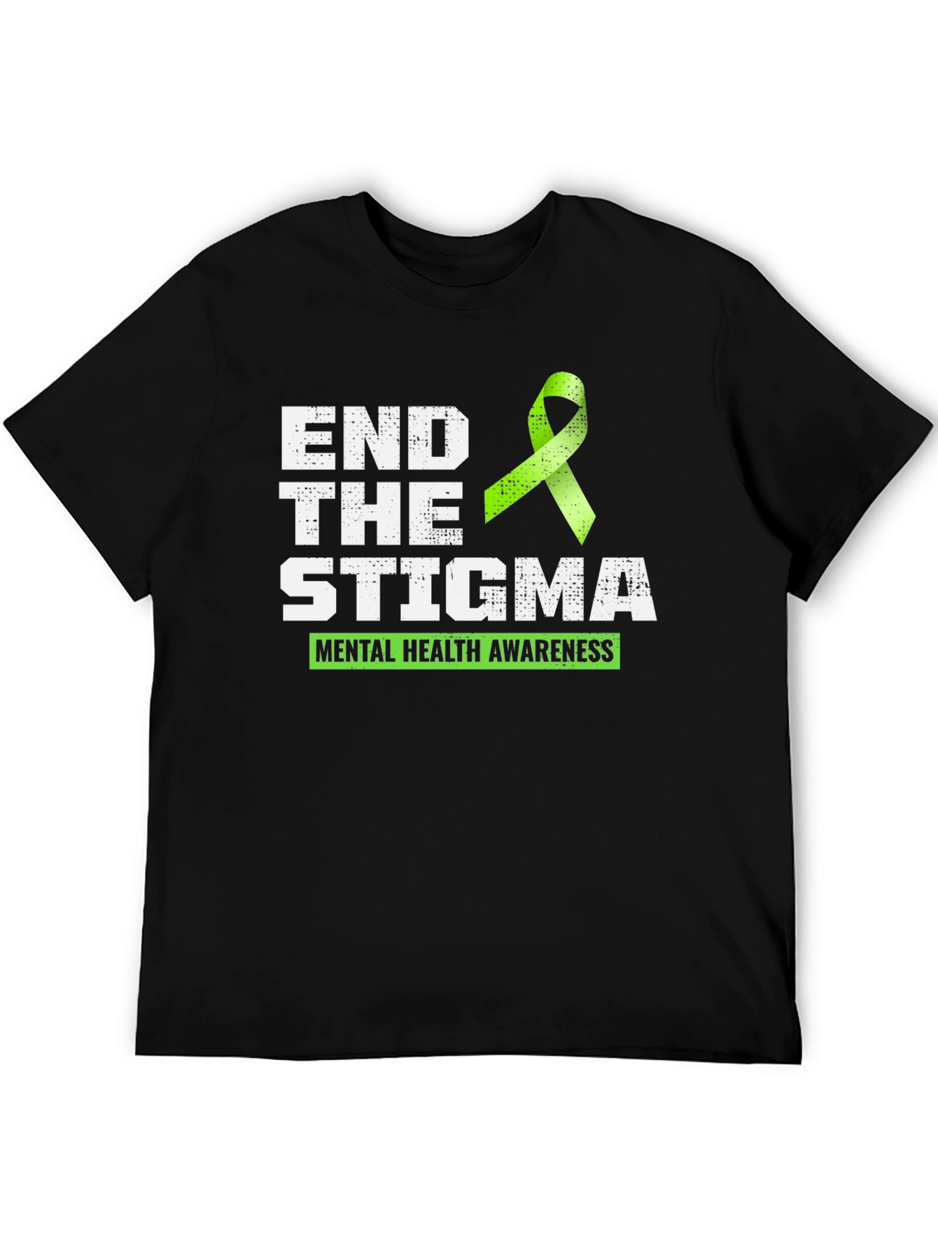 Black End the Stigma Mental Health Awareness T-Shirt view 5