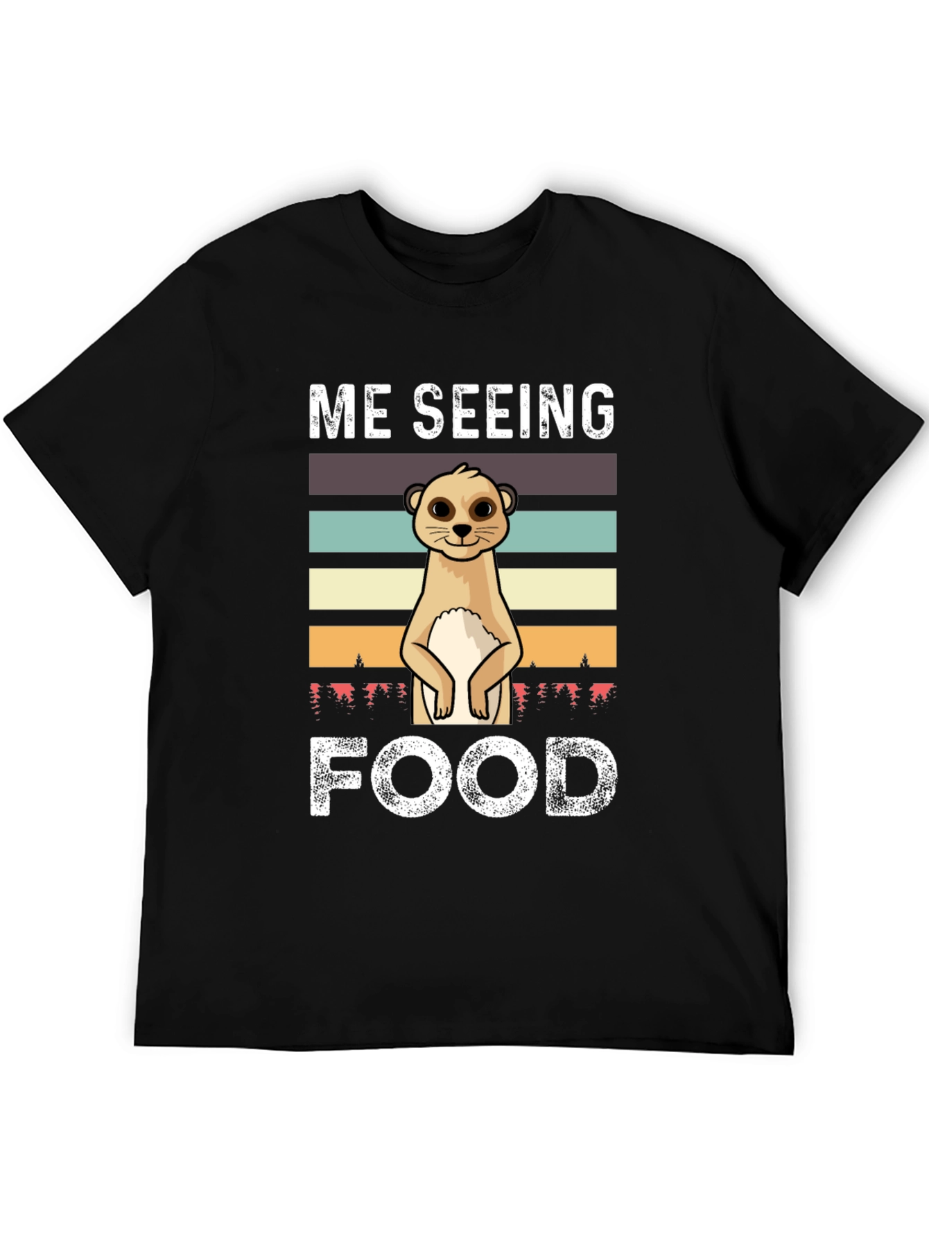 Black Me Seeing Food Meerkat Graphic Tee view 5