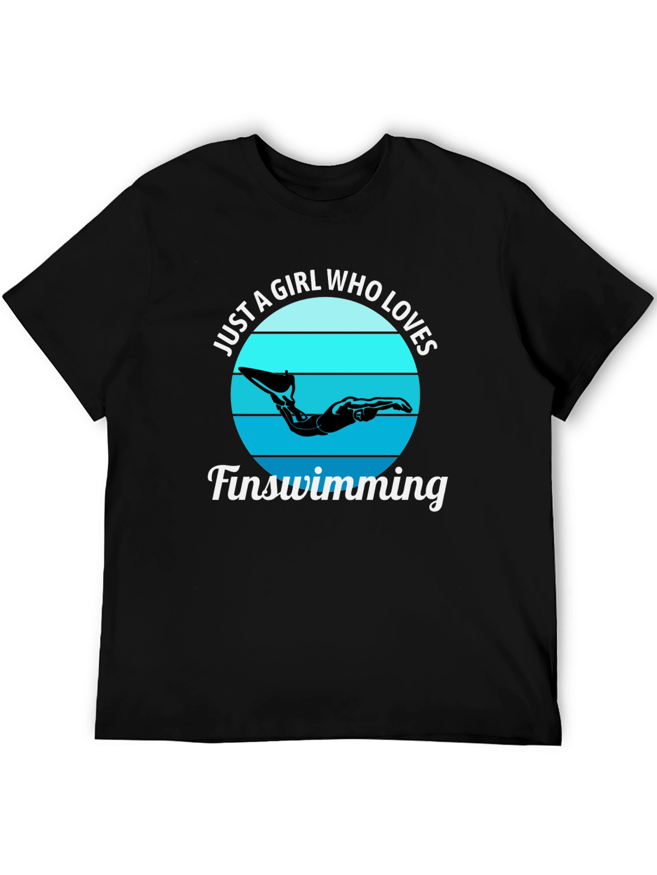 Black Girl Who Loves Finswimming Graphic T-Shirt view 5