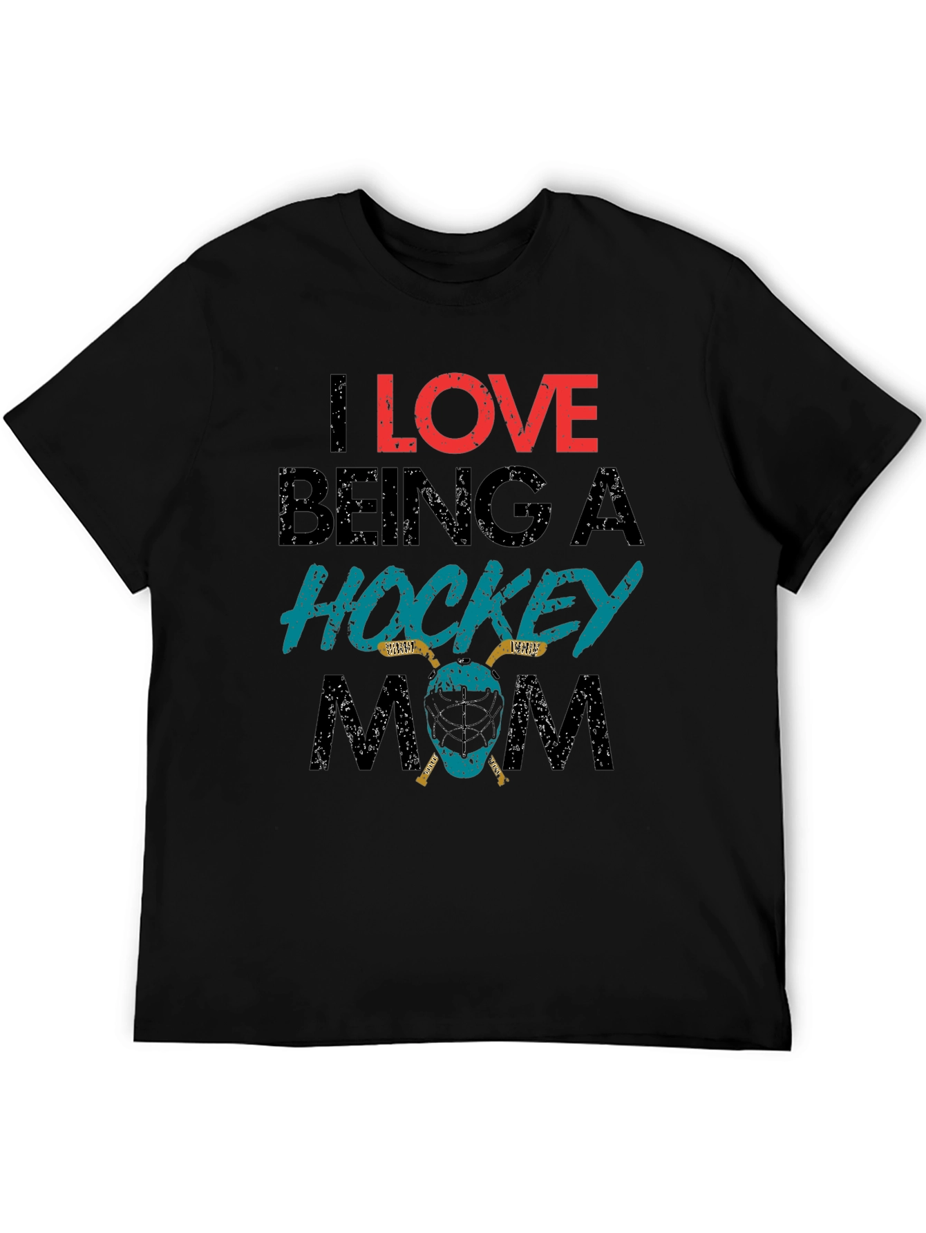 Black I Love Being a Hockey Mom T-Shirt view 5