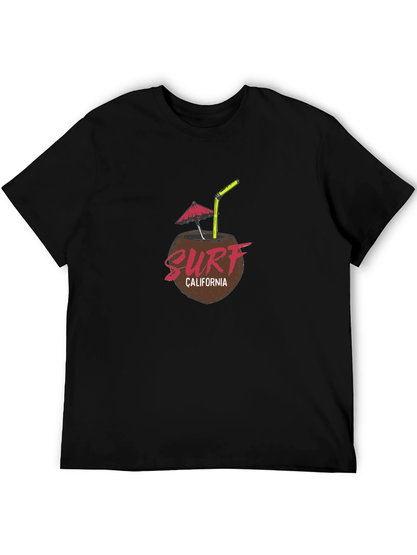 Black Surf California Coconut Tee - Summer Vibes view 5