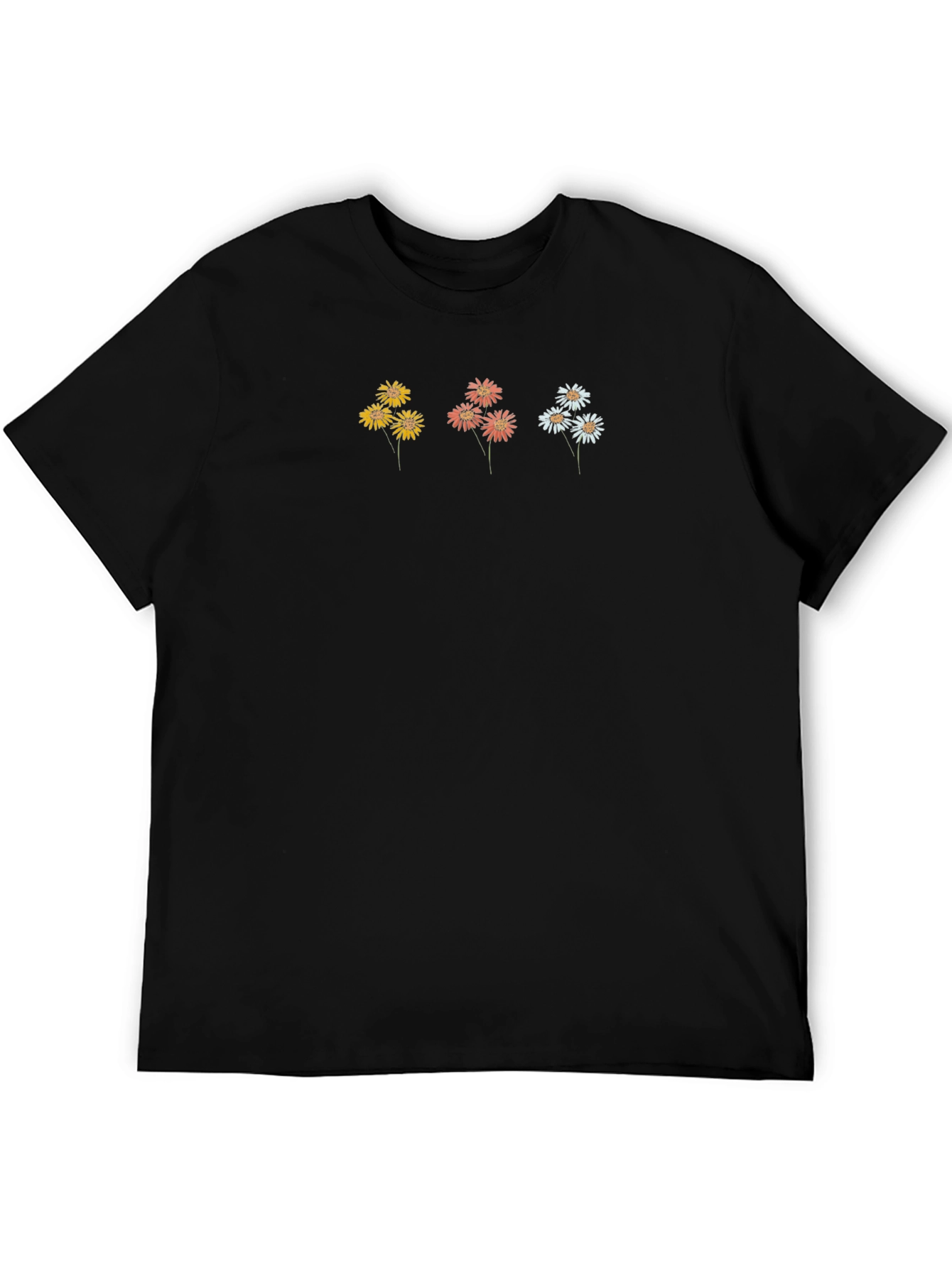 Black Floral Graphic Black T-Shirt view 5