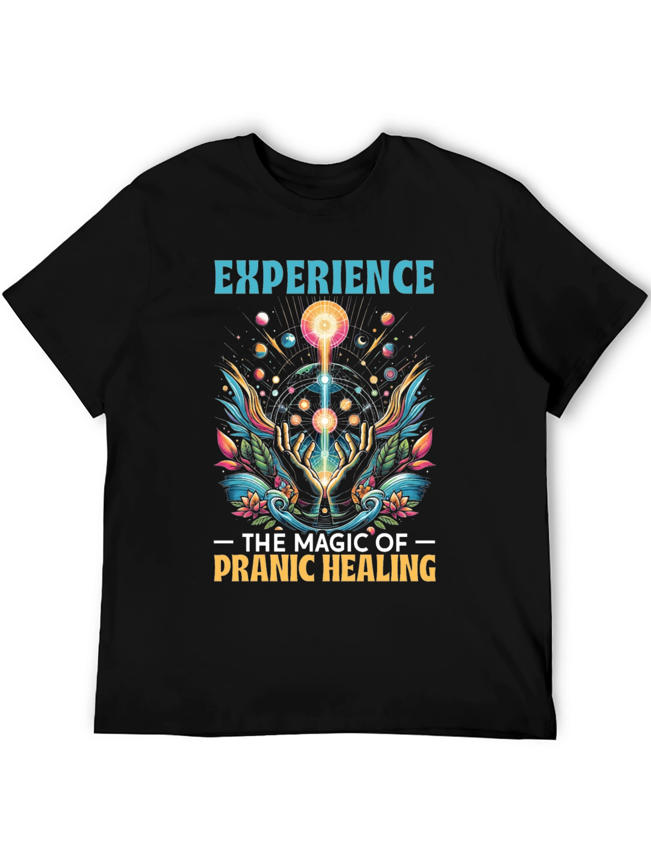 Black Pranic Healing Graphic T-Shirt view 5