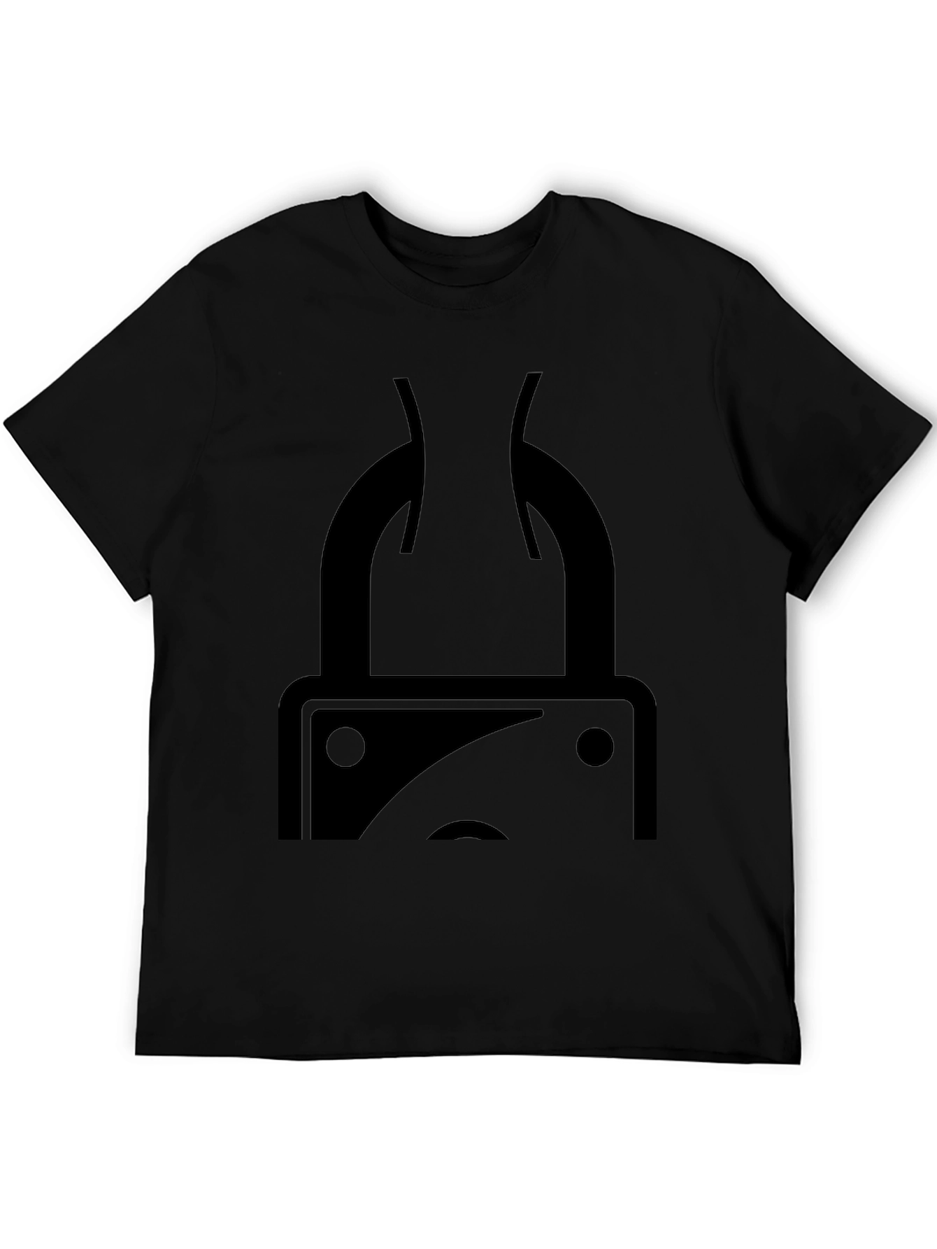 Black Sad Lock Graphic Tee - Casual Black T-Shirt view 5