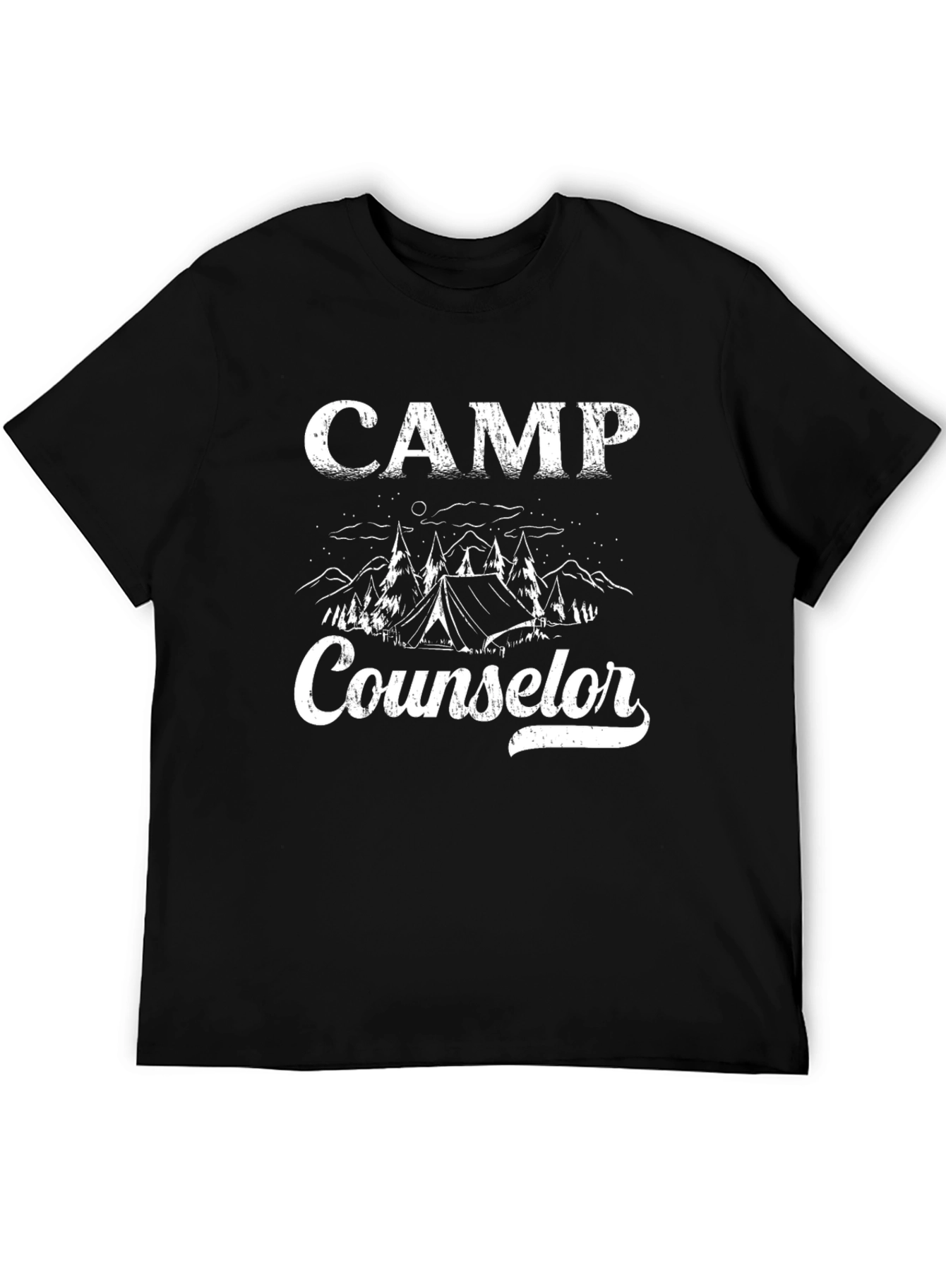 Black Camp Counselor Black Graphic T-Shirt view 5