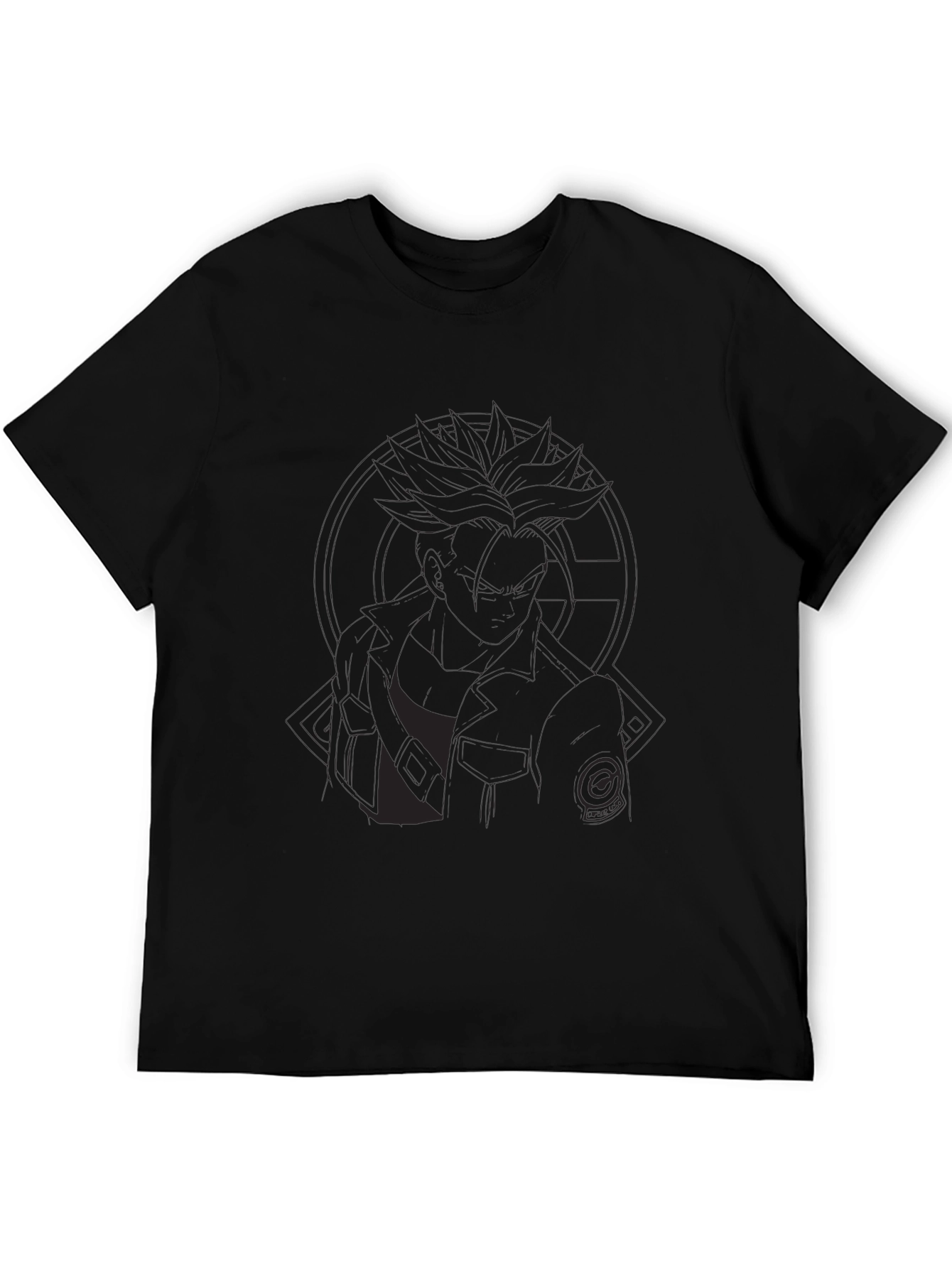Black Men's Black Graphic Print T-Shirt view 5
