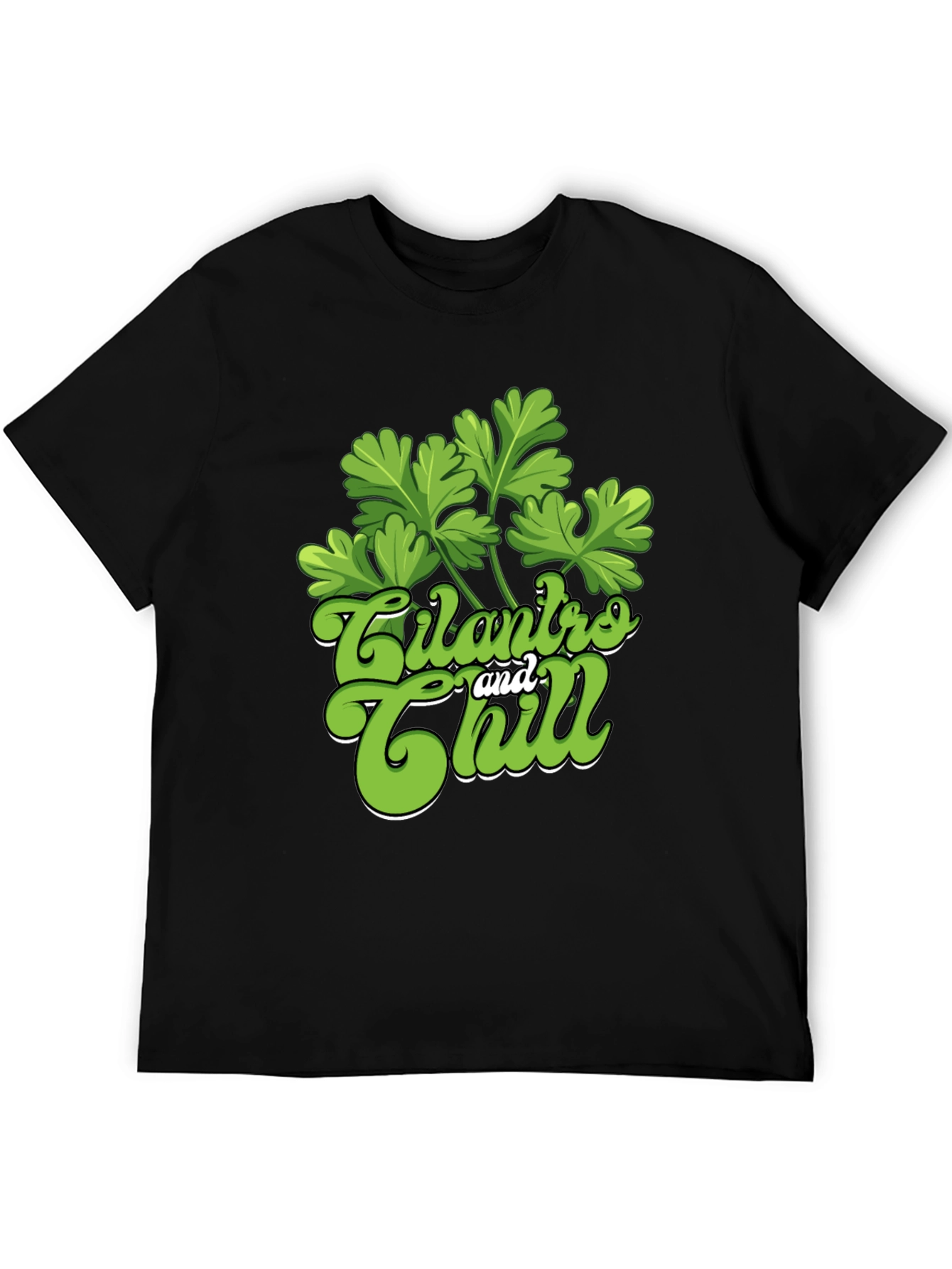 Black Cilantro and Chill Graphic T-Shirt, Black view 5