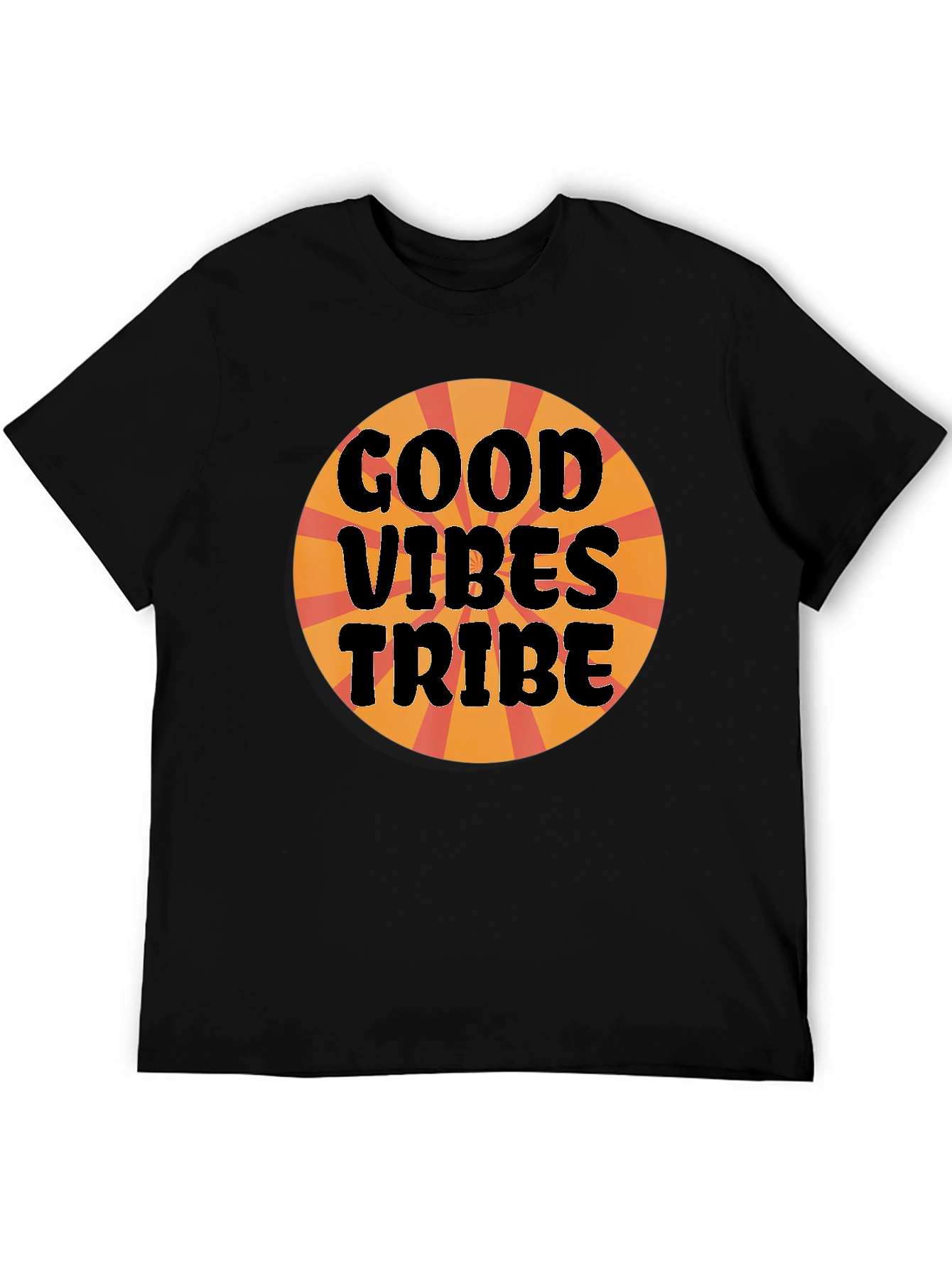 Black Good Vibes Tribe Graphic Tee - Black Cotton T-Shirt view 5