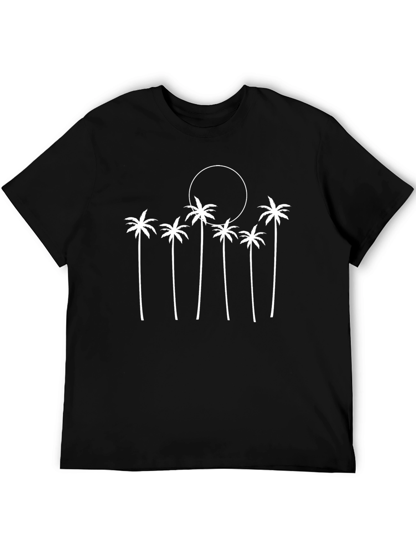 Black Palm Tree Sunset Graphic Tee - Black Cotton Blend view 5