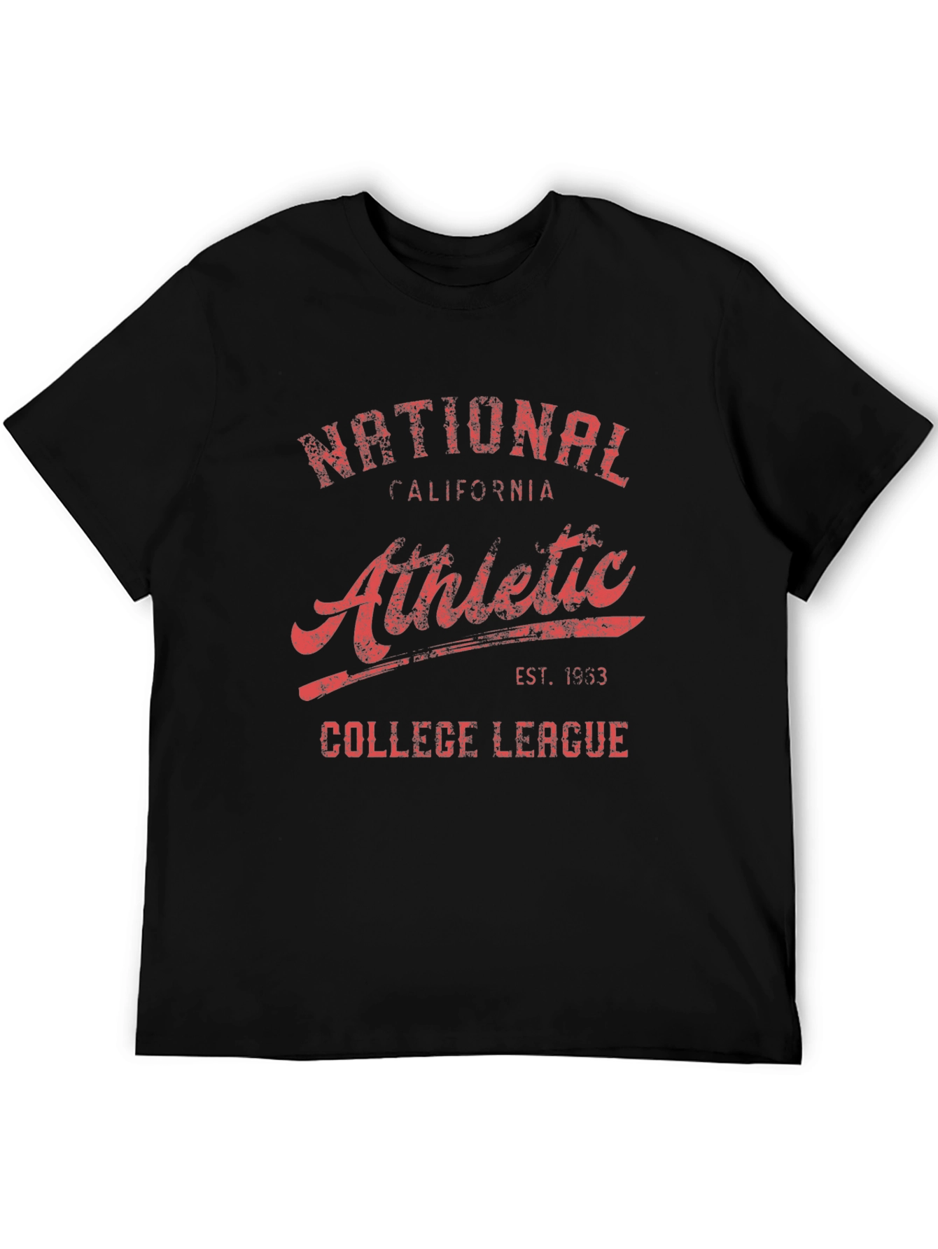 Black Vintage National Athletic College League T-Shirt view 5