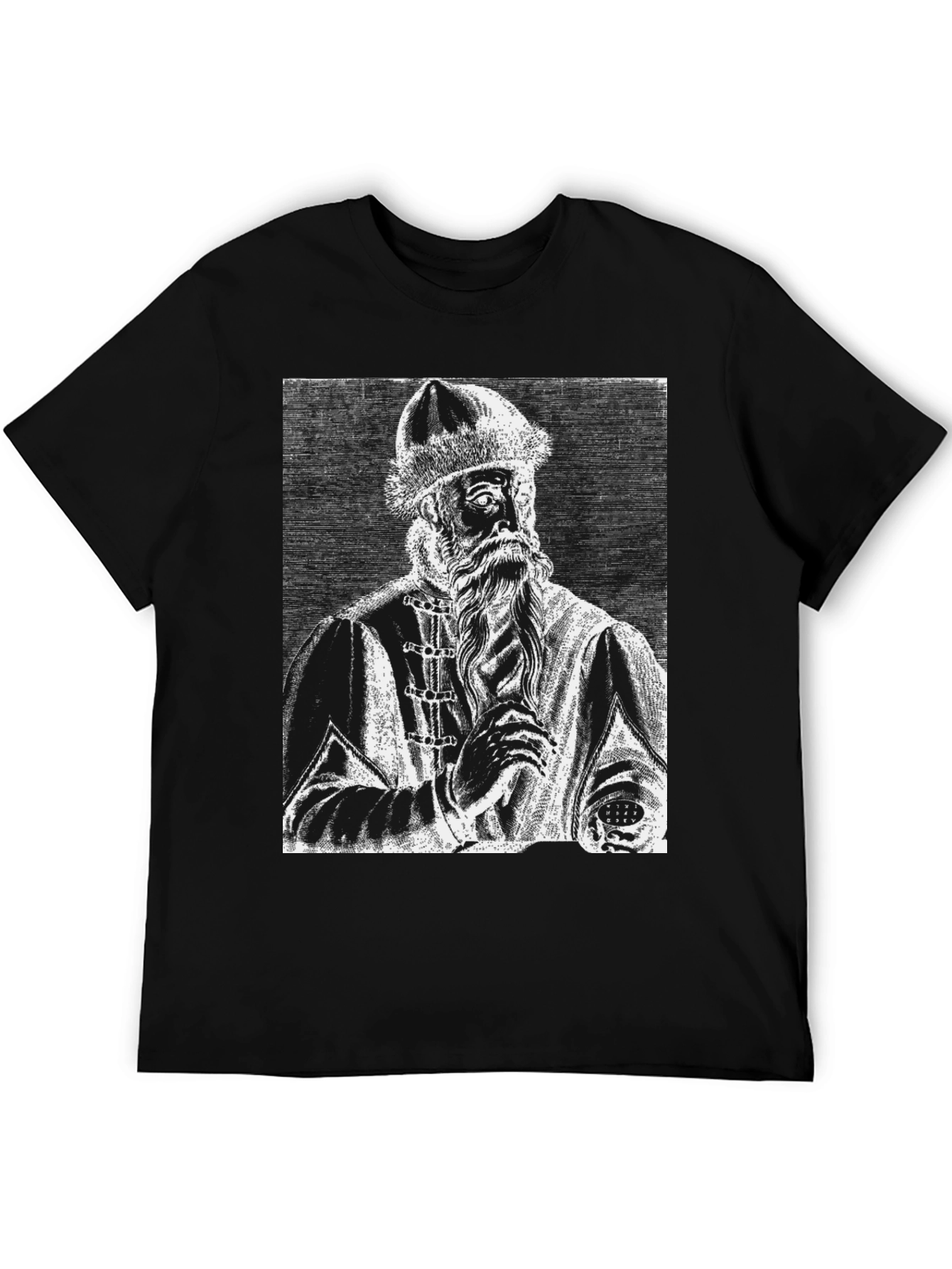 Black Vintage Portrait Graphic T-Shirt view 5