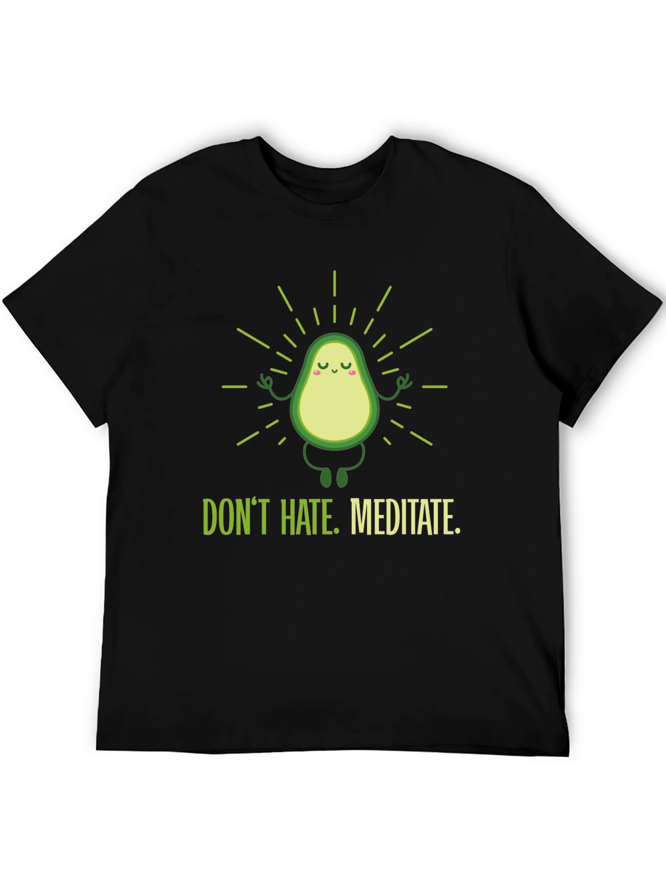 Black Meditating Avocado Graphic T-Shirt view 5
