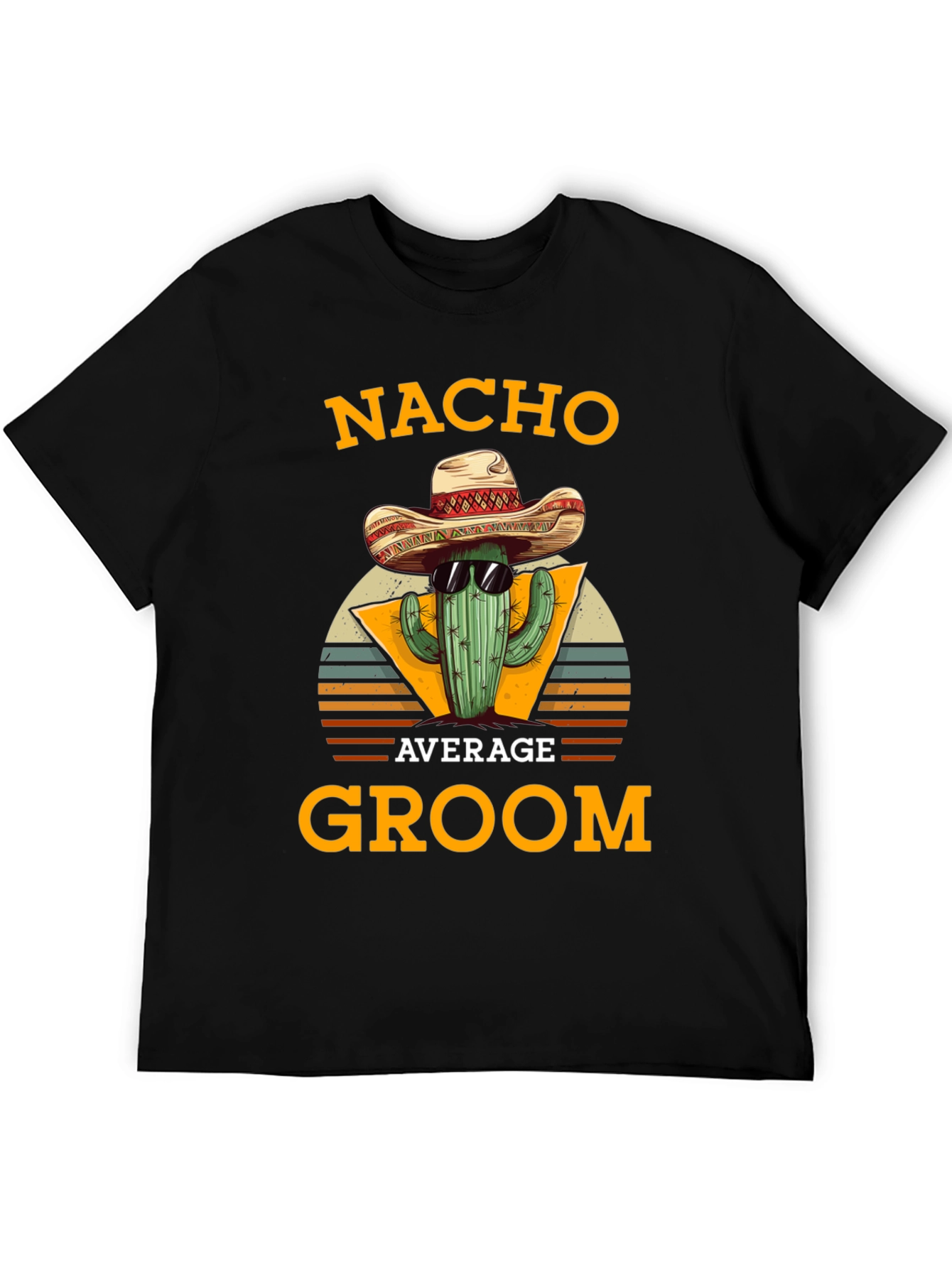 Black Nacho Average Groom Cactus Graphic Tee view 5