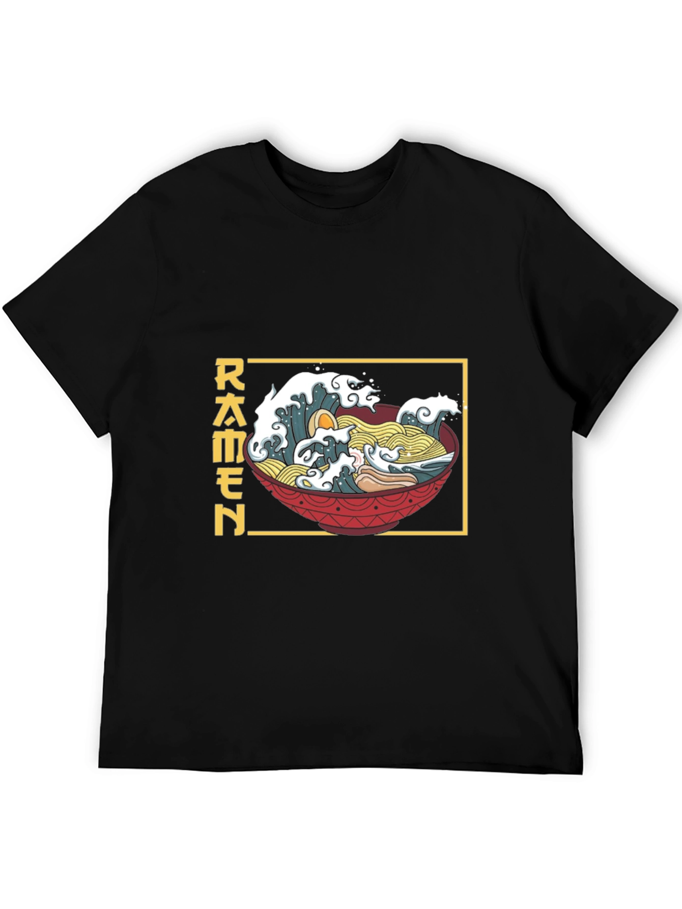 Black Ramen Wave Graphic T-Shirt - Stylish Comfort view 5