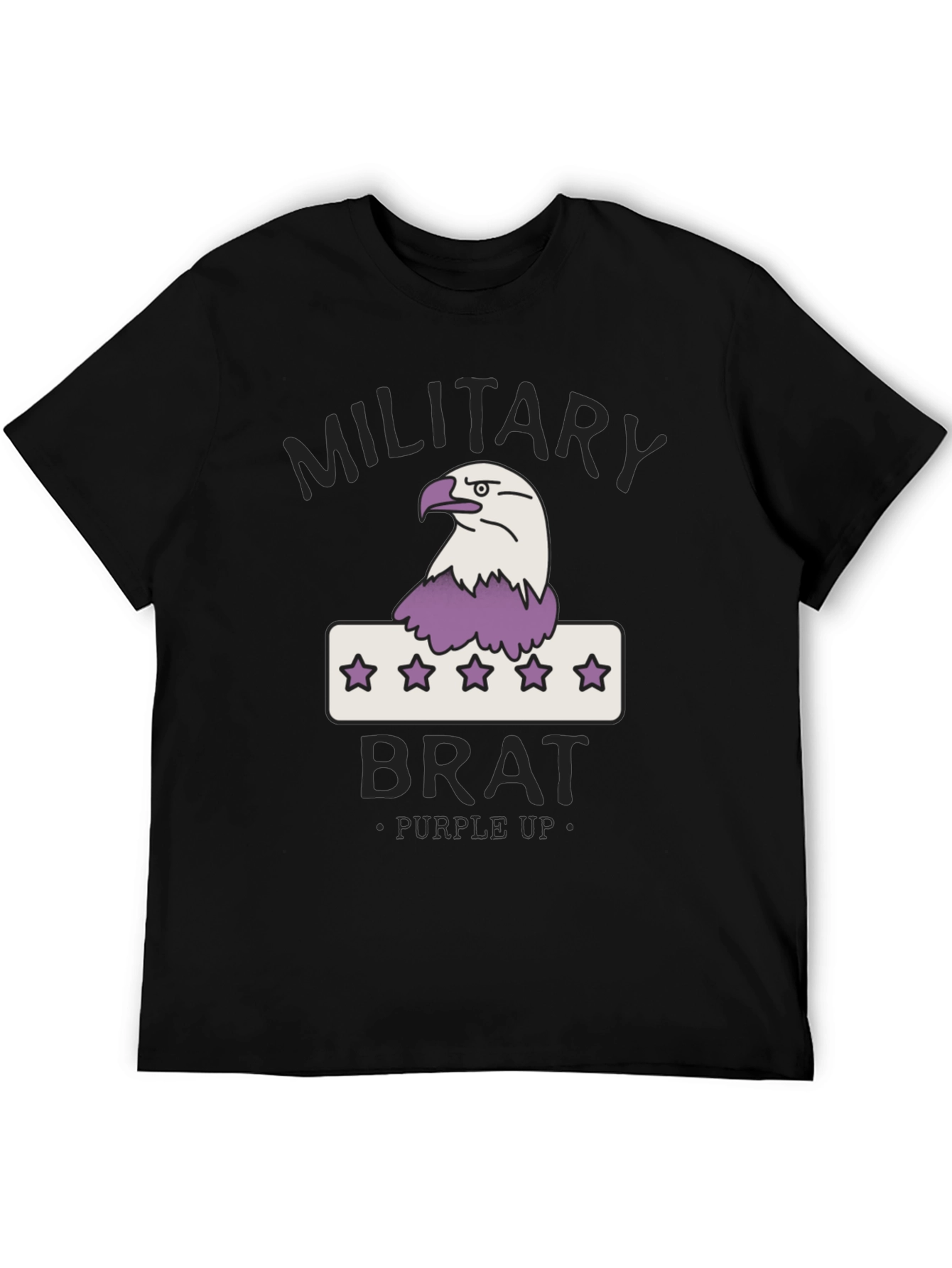 Black Military Brat T-Shirt - Purple Up view 5