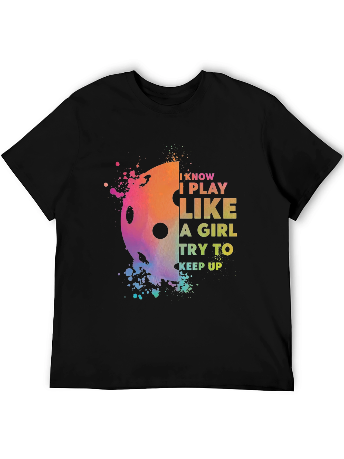 Black Pickleball I Play Like A Girl T-Shirt view 5
