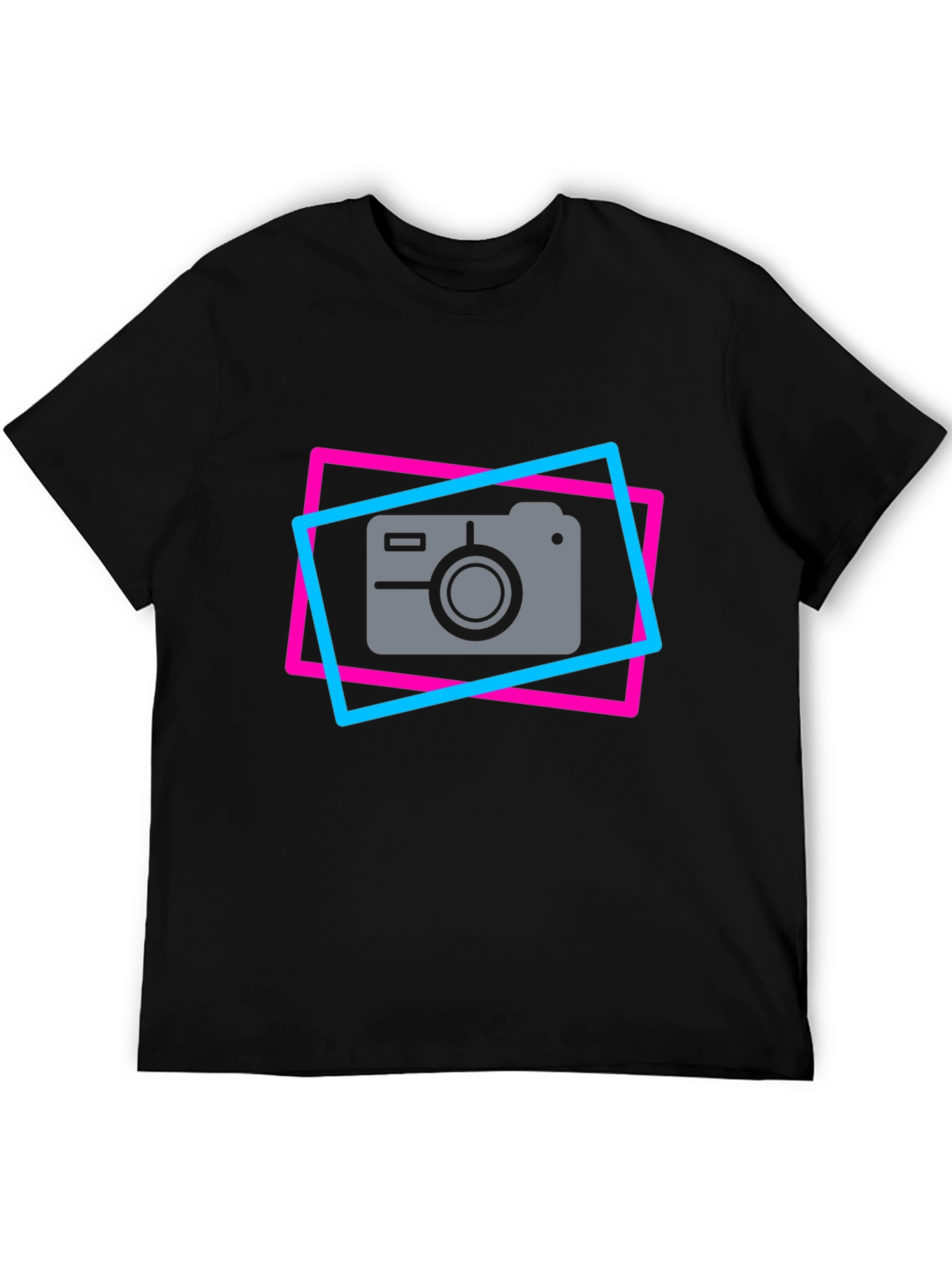 Black Retro Camera Graphic Tee - Cool Photographer T-Shirt view 5