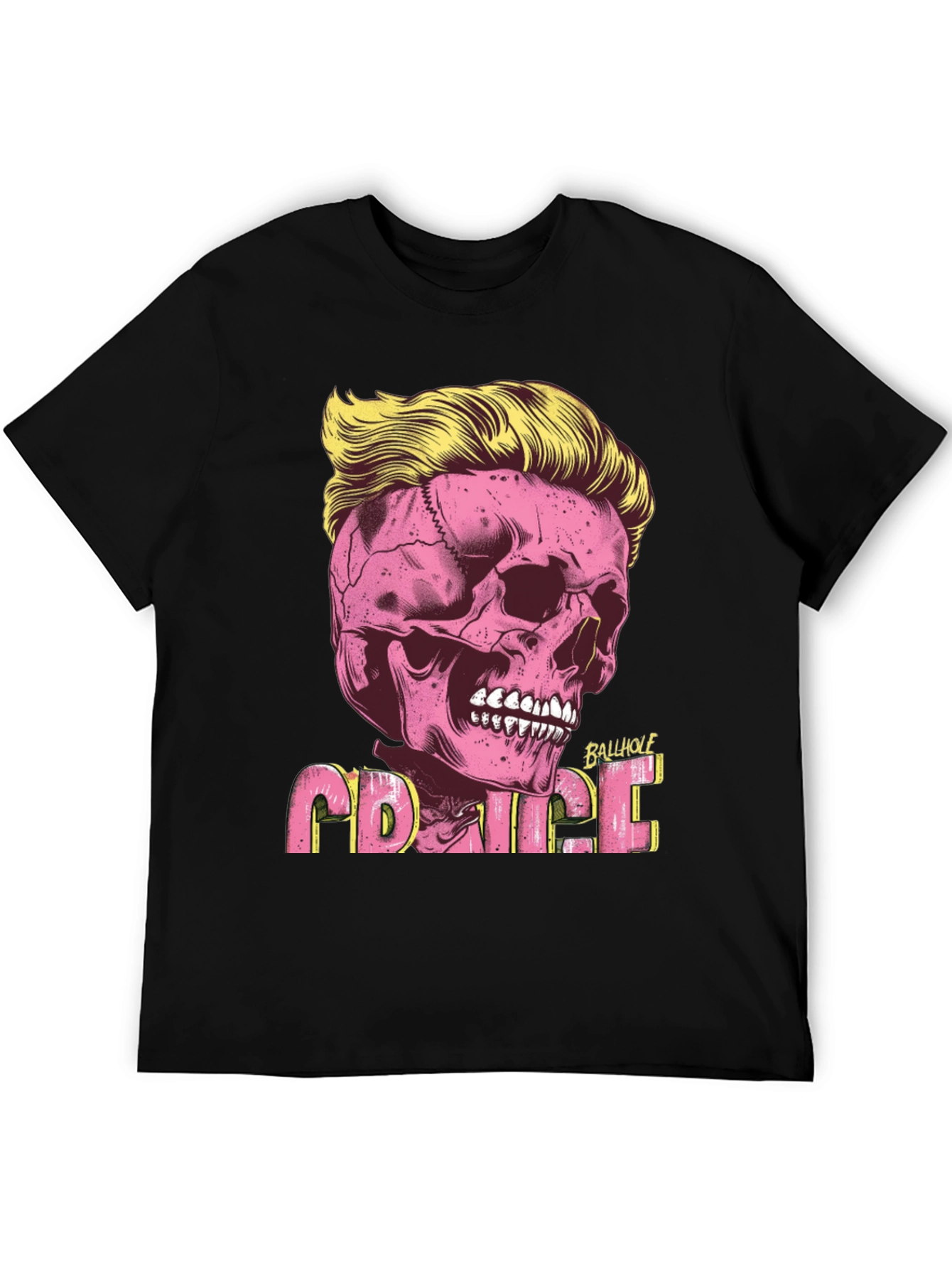 Black Skull with Hair T-shirt view 5