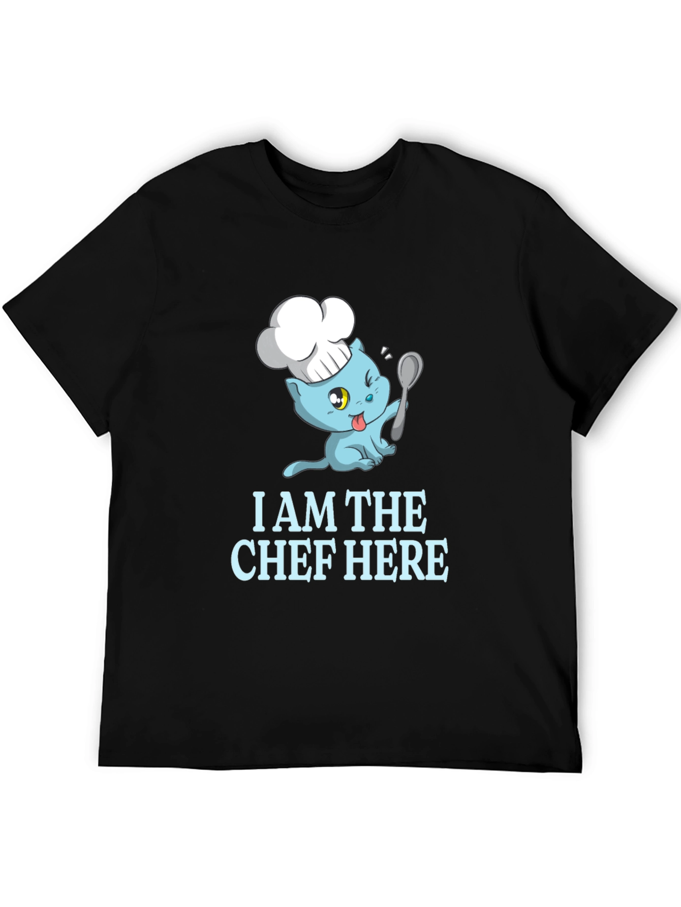 Black Chef Cat Graphic T-Shirt - Funny Foodie Tee view 5