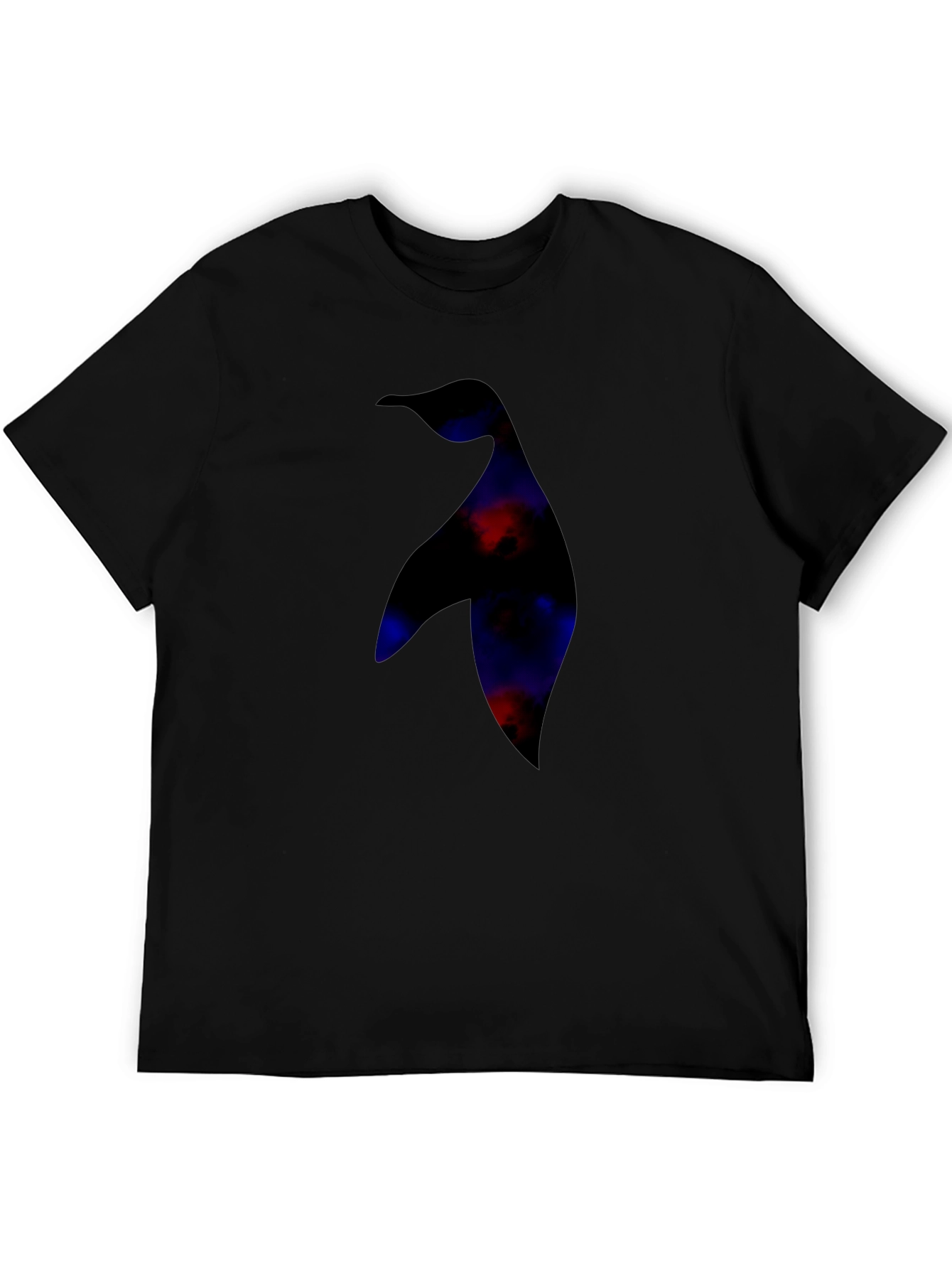 Black Abstract Penguin Graphic Print Black T-Shirt view 5