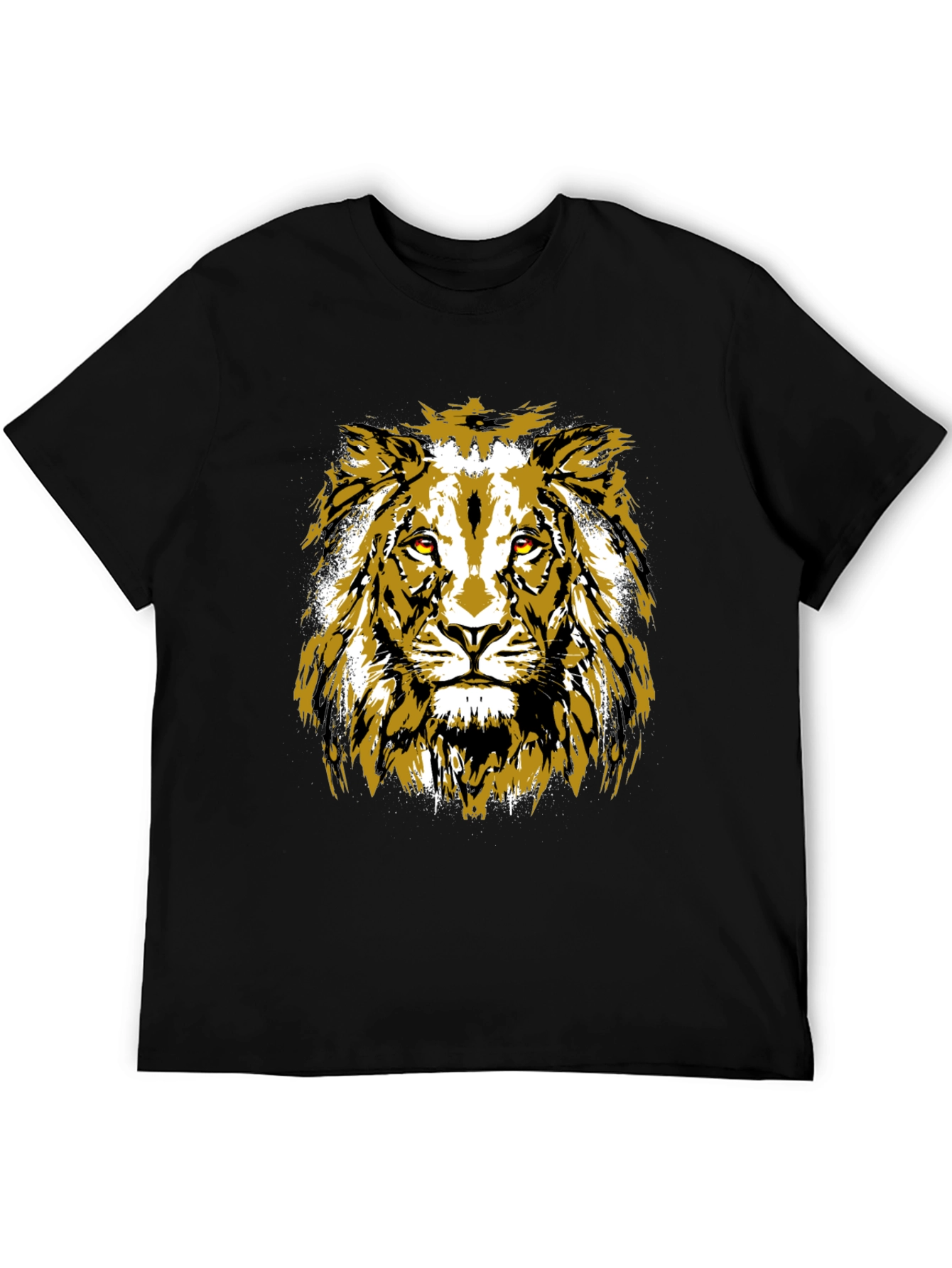 Black Lion Graphic Black T-Shirt view 5