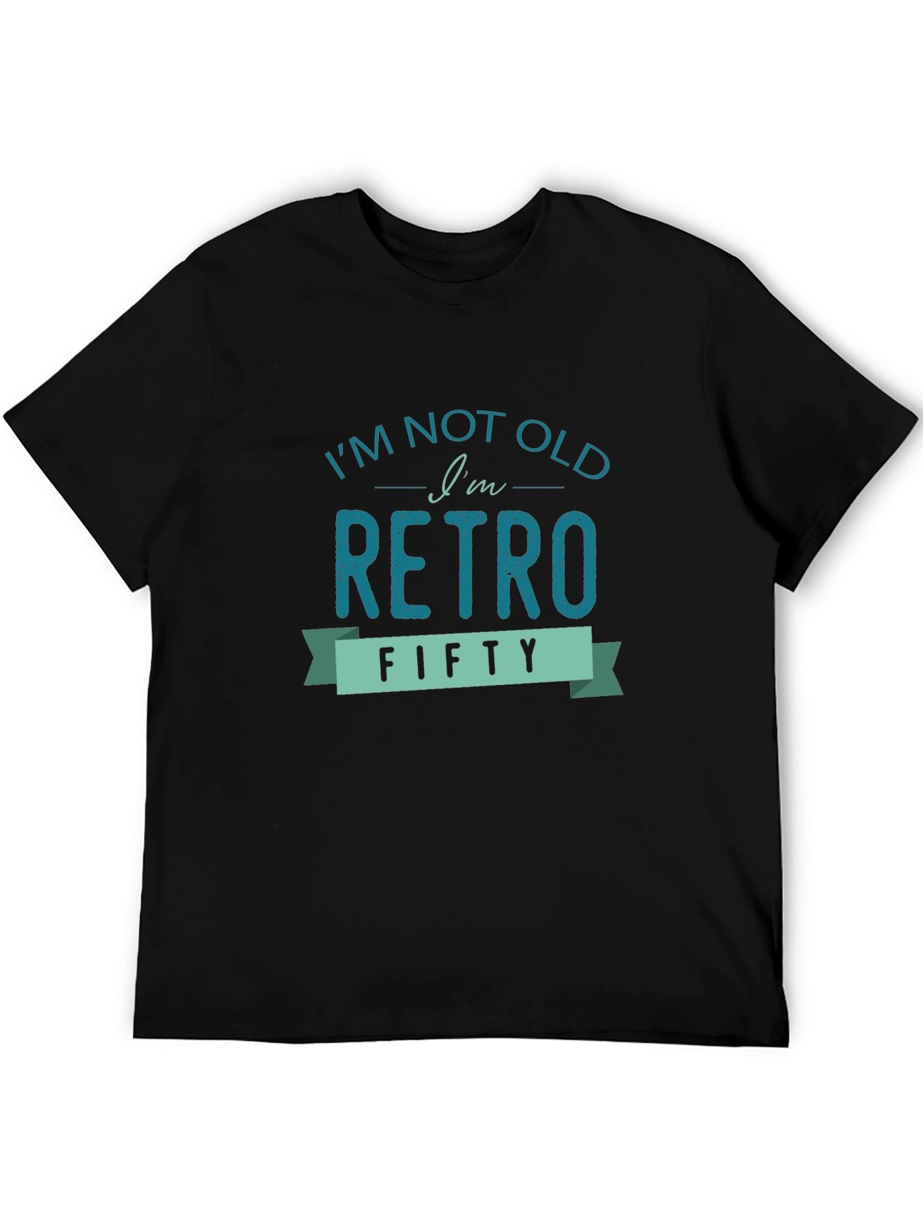Black Retro Fifty Graphic Tee - Funny Birthday Gift T-Shirt view 5