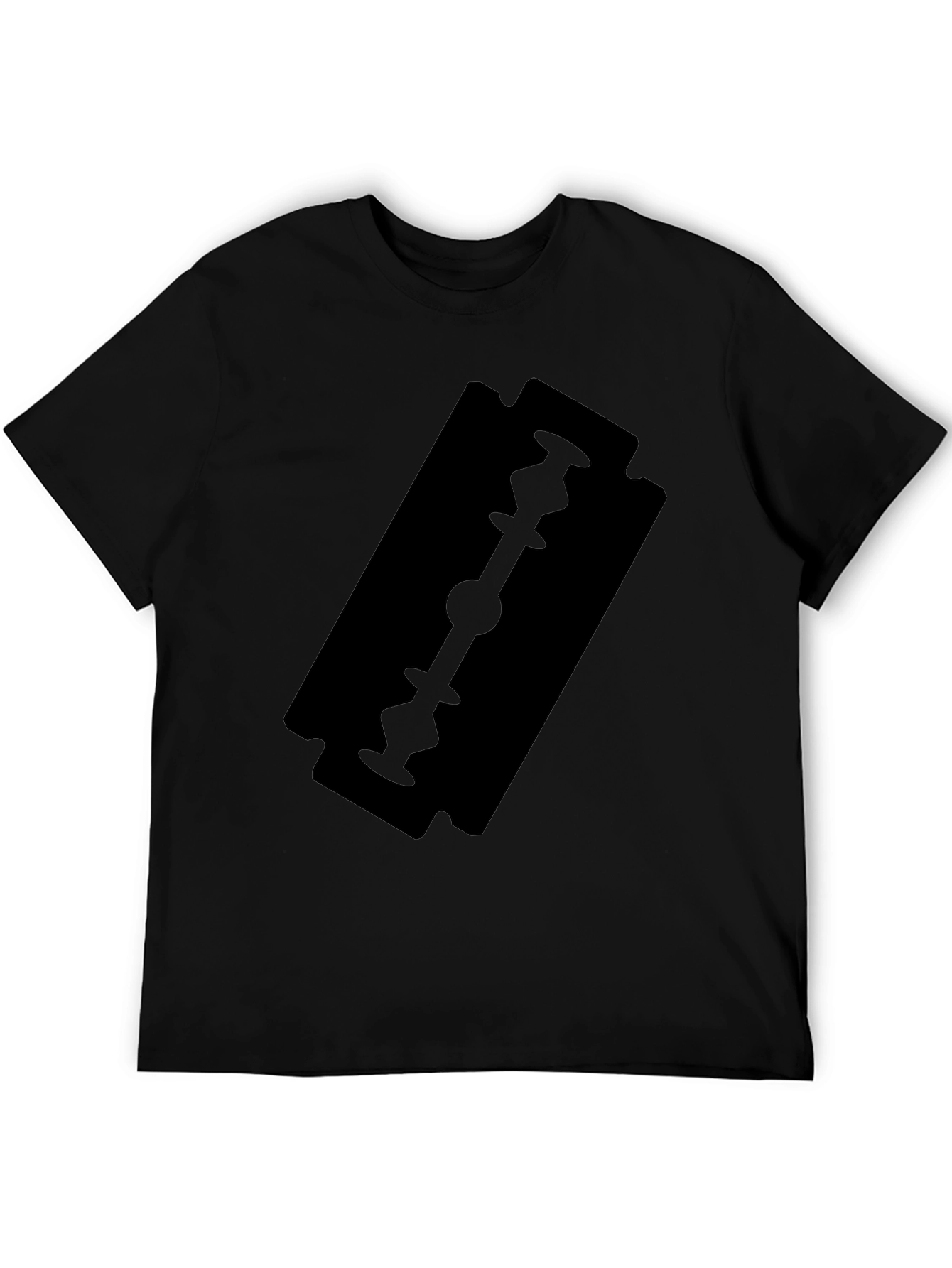 Black Black T-Shirt with Razor Blade Graphic view 5