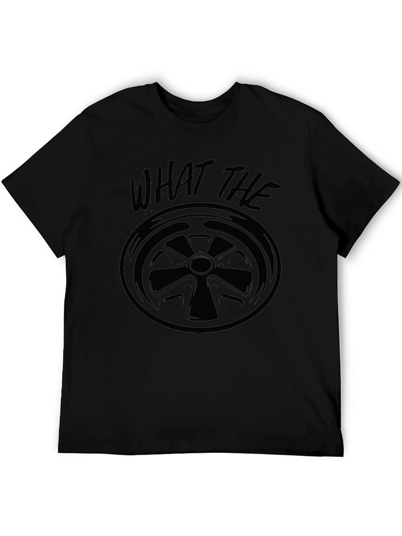 Black What the Drain? Funny Black Graphic T-Shirt view 5
