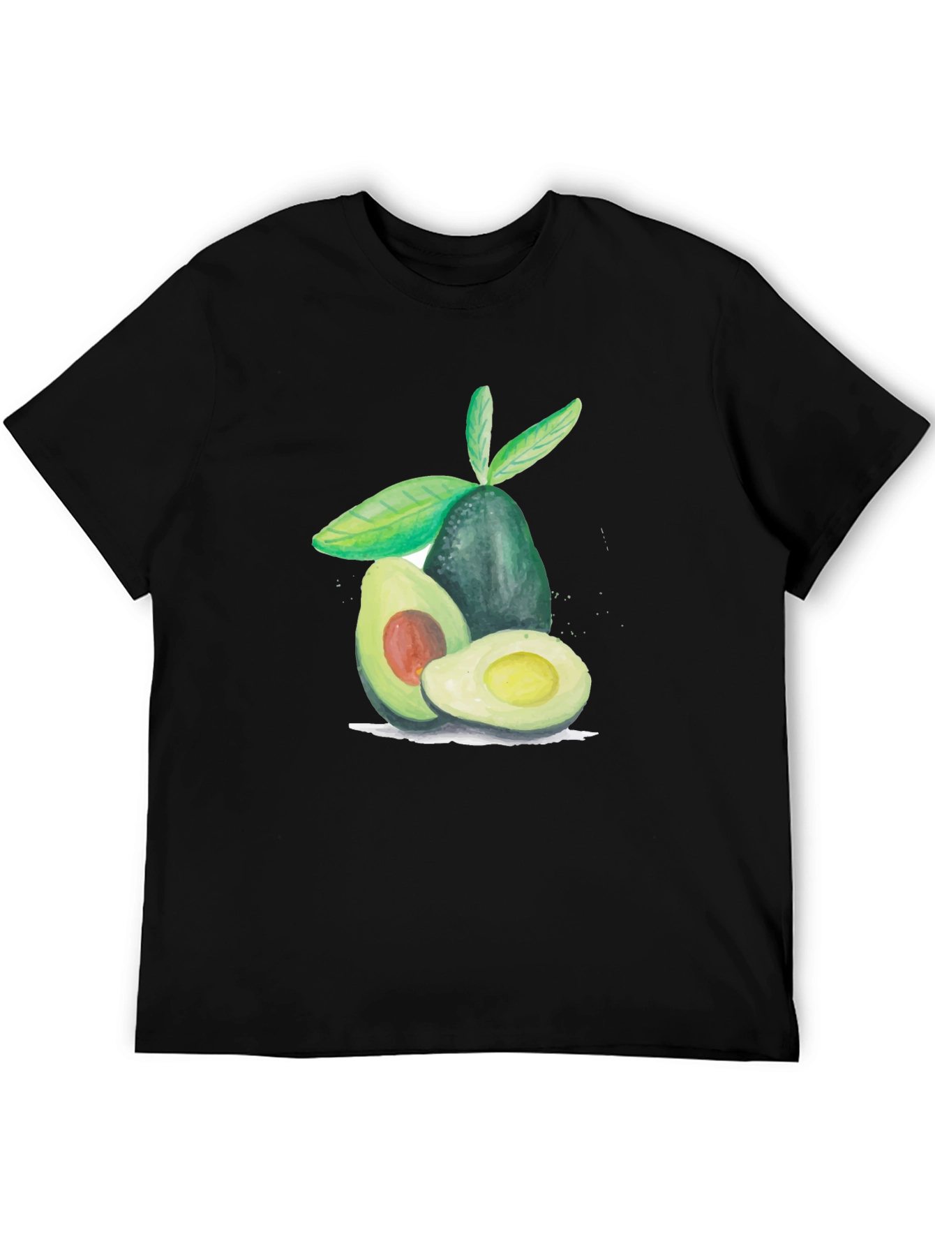 Black Avocado Graphic Tee - Casual Fruit Print T-Shirt view 5