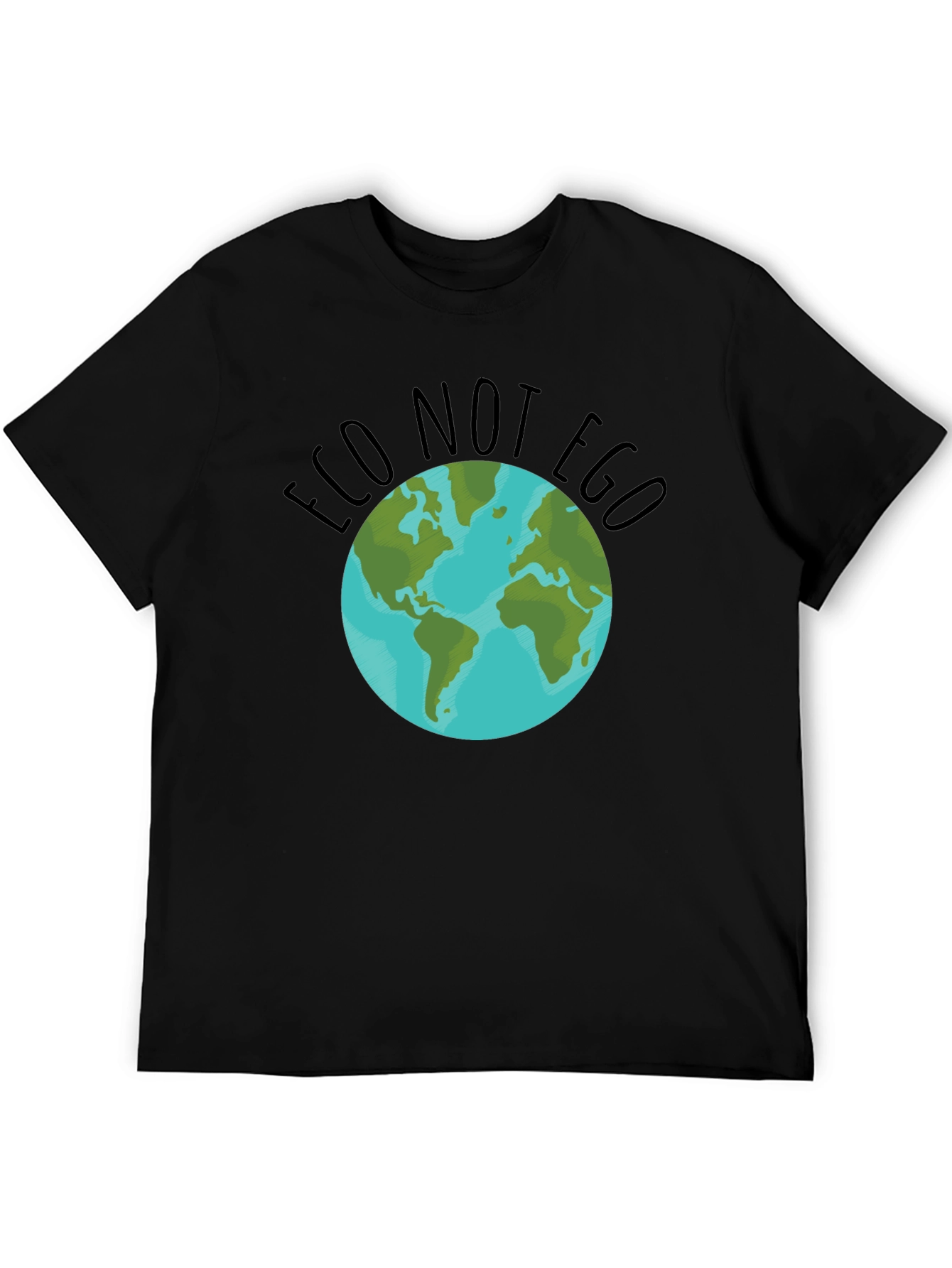 Black Eco Not Ego Earth Graphic Tee - Black view 5