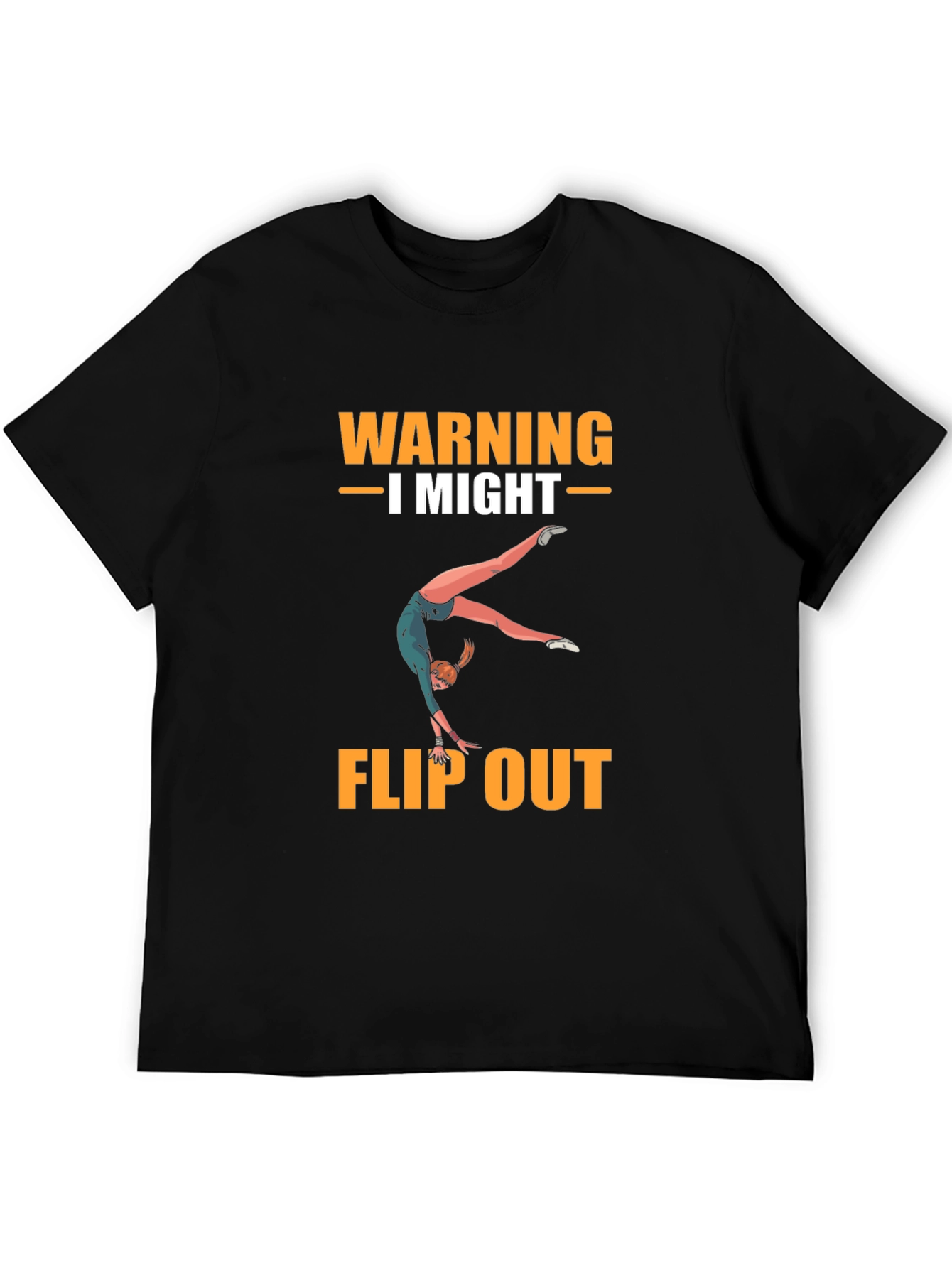 Black Warning I Might Flip Out T-Shirt view 5