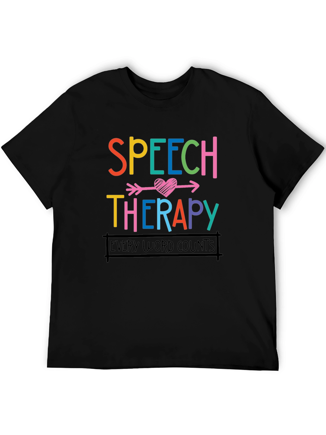 Black Speech Therapy Shirt - Every Word Counts view 5
