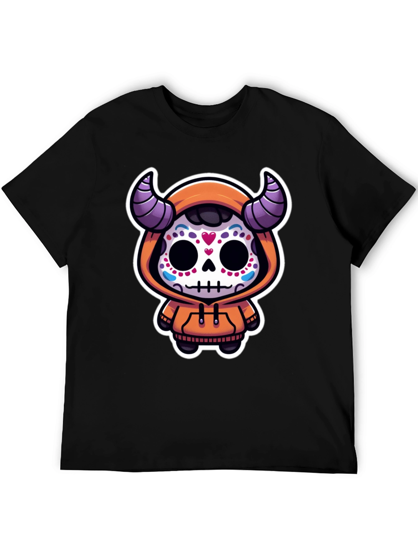 Black Sugar Skull Devil Kid's Graphic Tee view 5