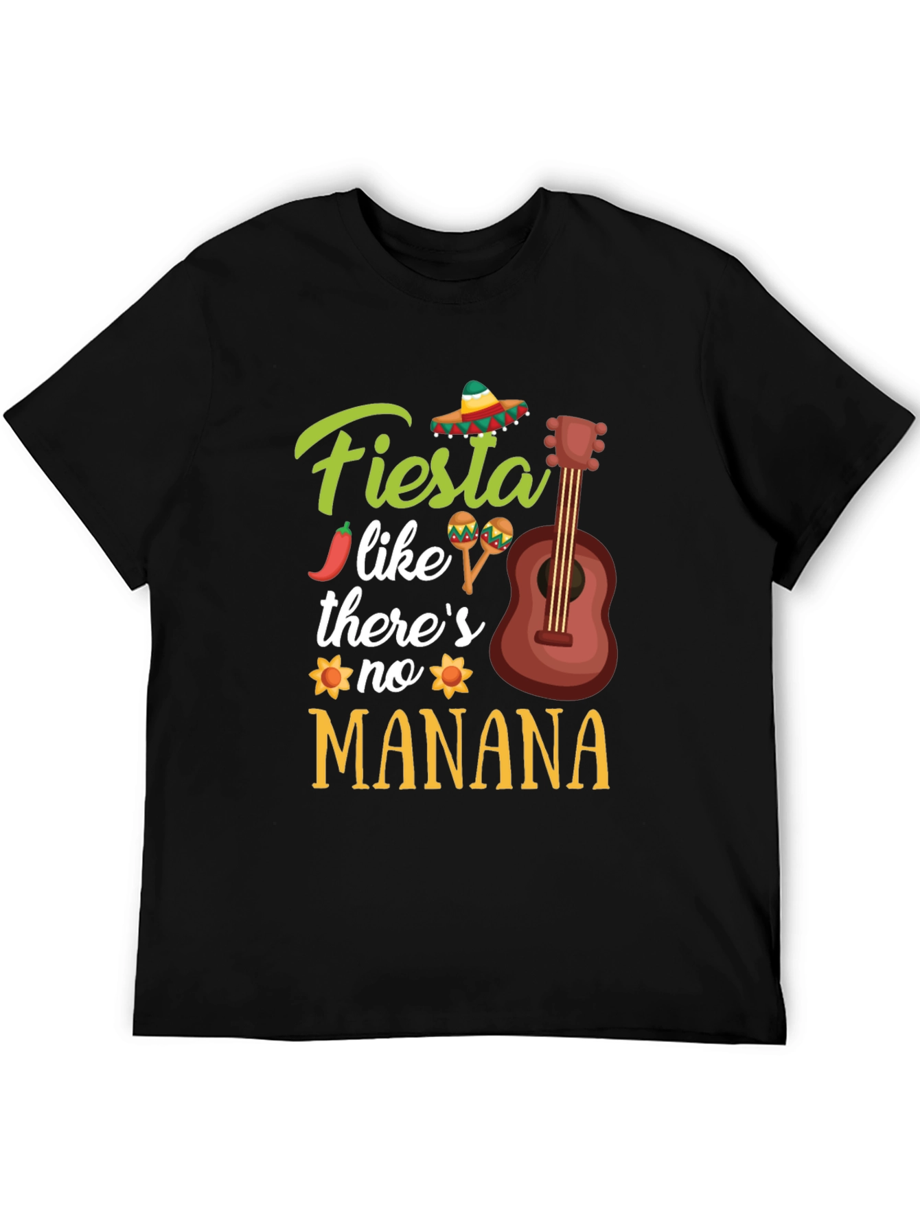 Black Fiesta Like There's No Manana T-Shirt view 5