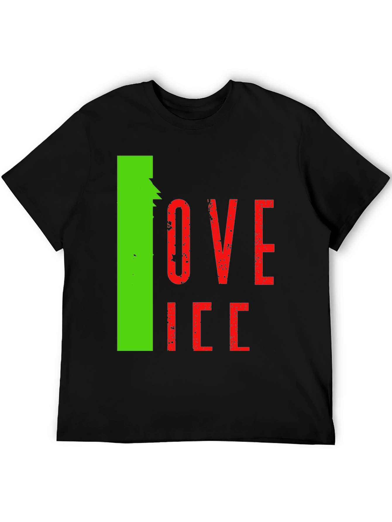 Black I Love Ice Novelty Graphic T-Shirt view 5
