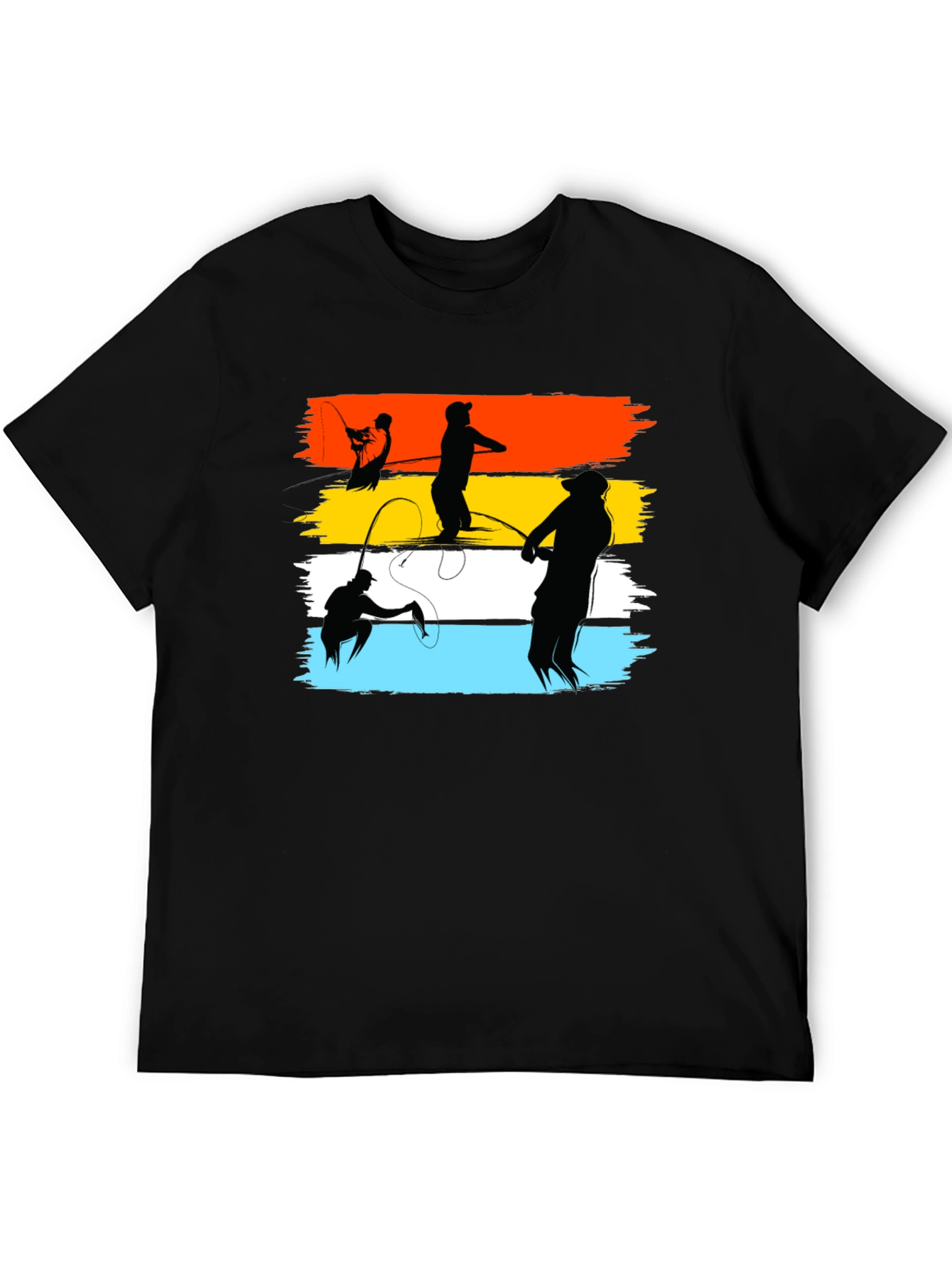 Black Fishing Silhouette T-Shirt - Angler's Dream Tee view 5
