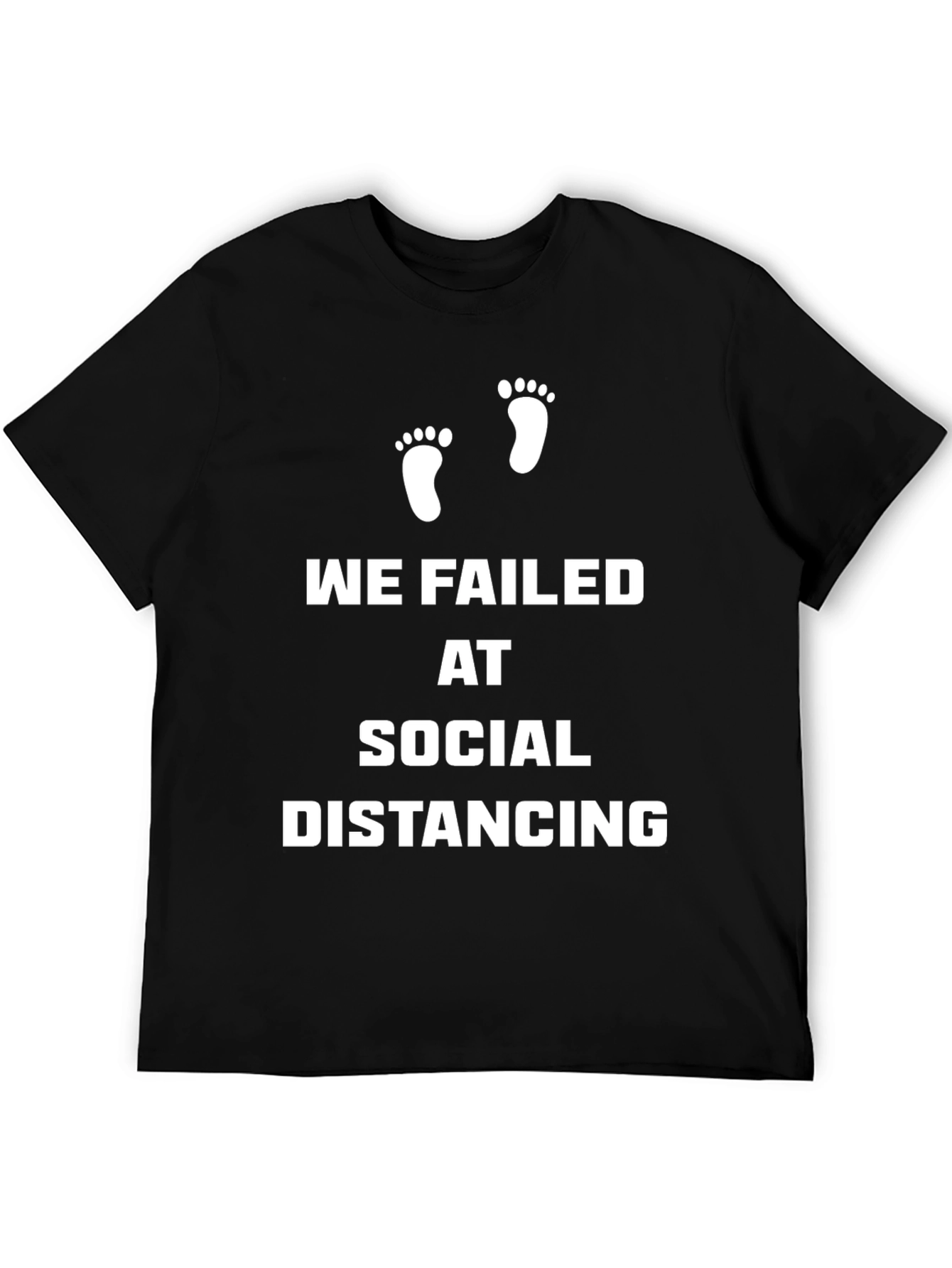 Black Funny Social Distancing Pregnancy T-Shirt view 5