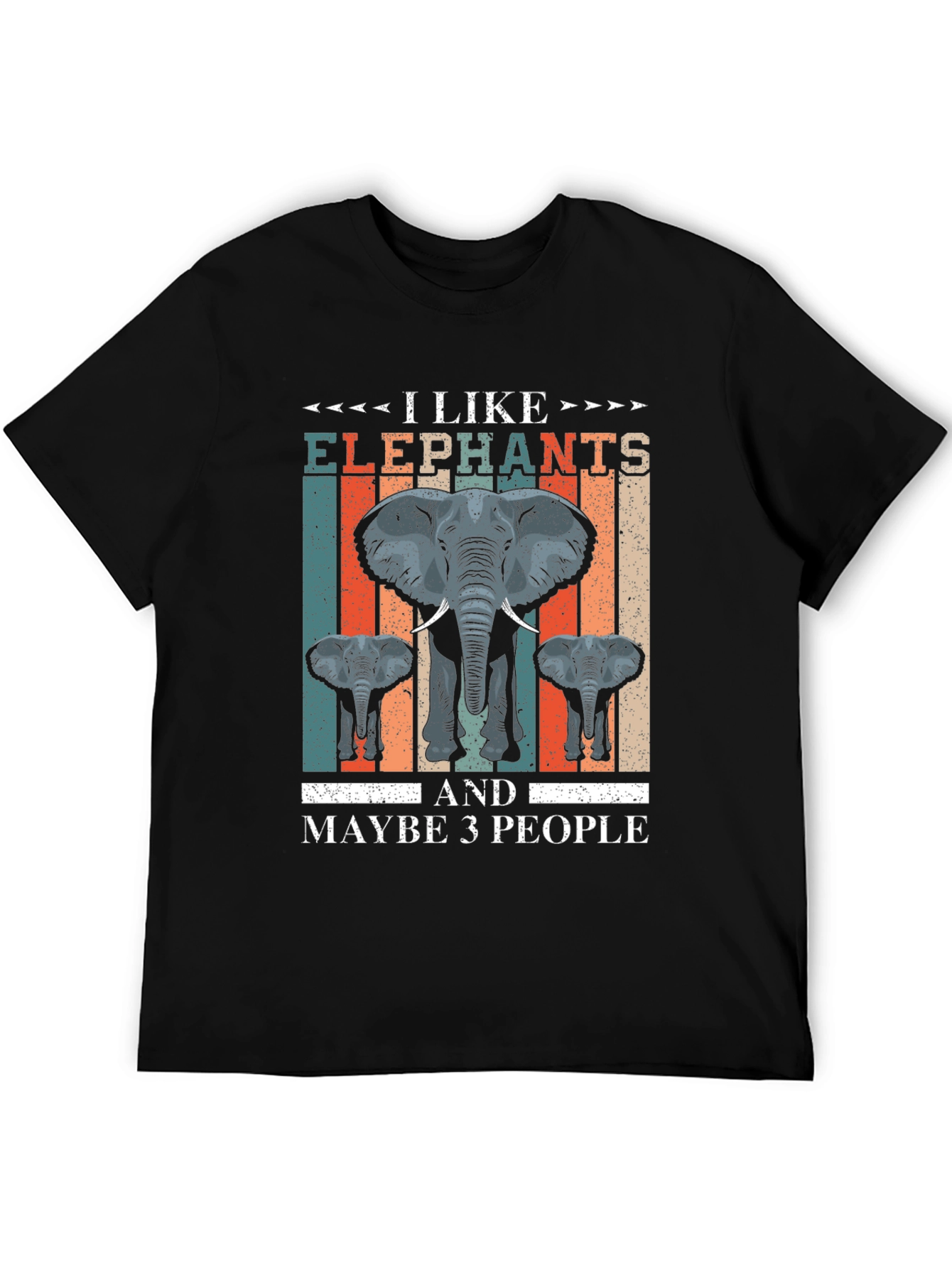 Black I Like Elephants T-Shirt - Funny Animal Lover Tee view 5