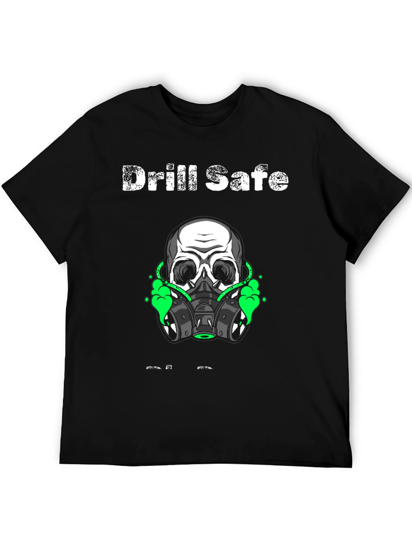 Black Drill Safe Skull Graphic Black T-Shirt view 5
